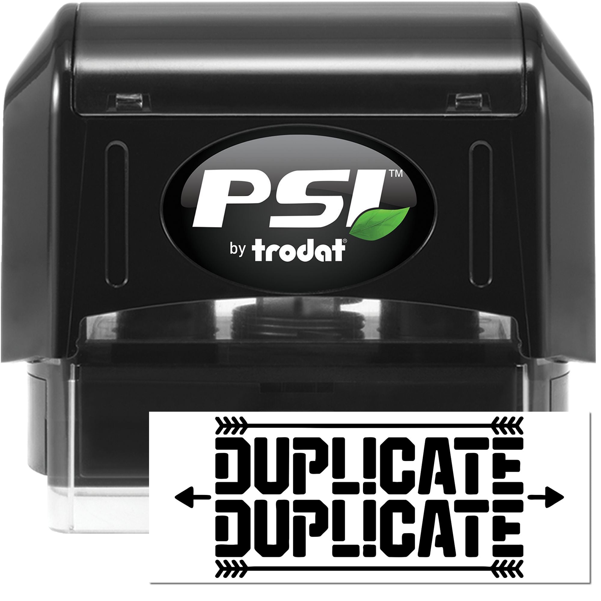 PSI by Trodat self-inking rubber stamp with DUPLICATE imprint for document control