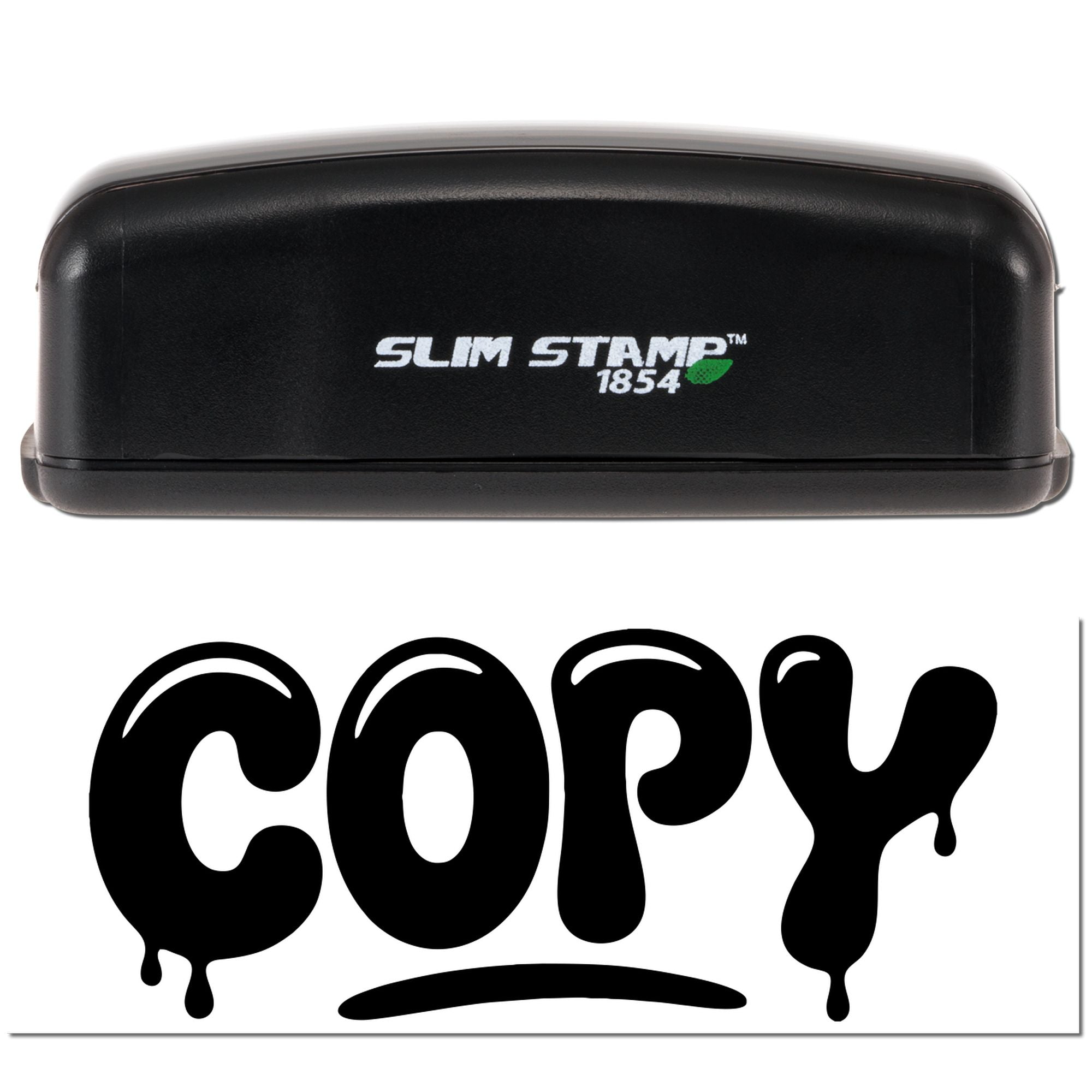 Slim Stamp 1854 copy! rubber stamp for marking duplicate documents and office paperwork.