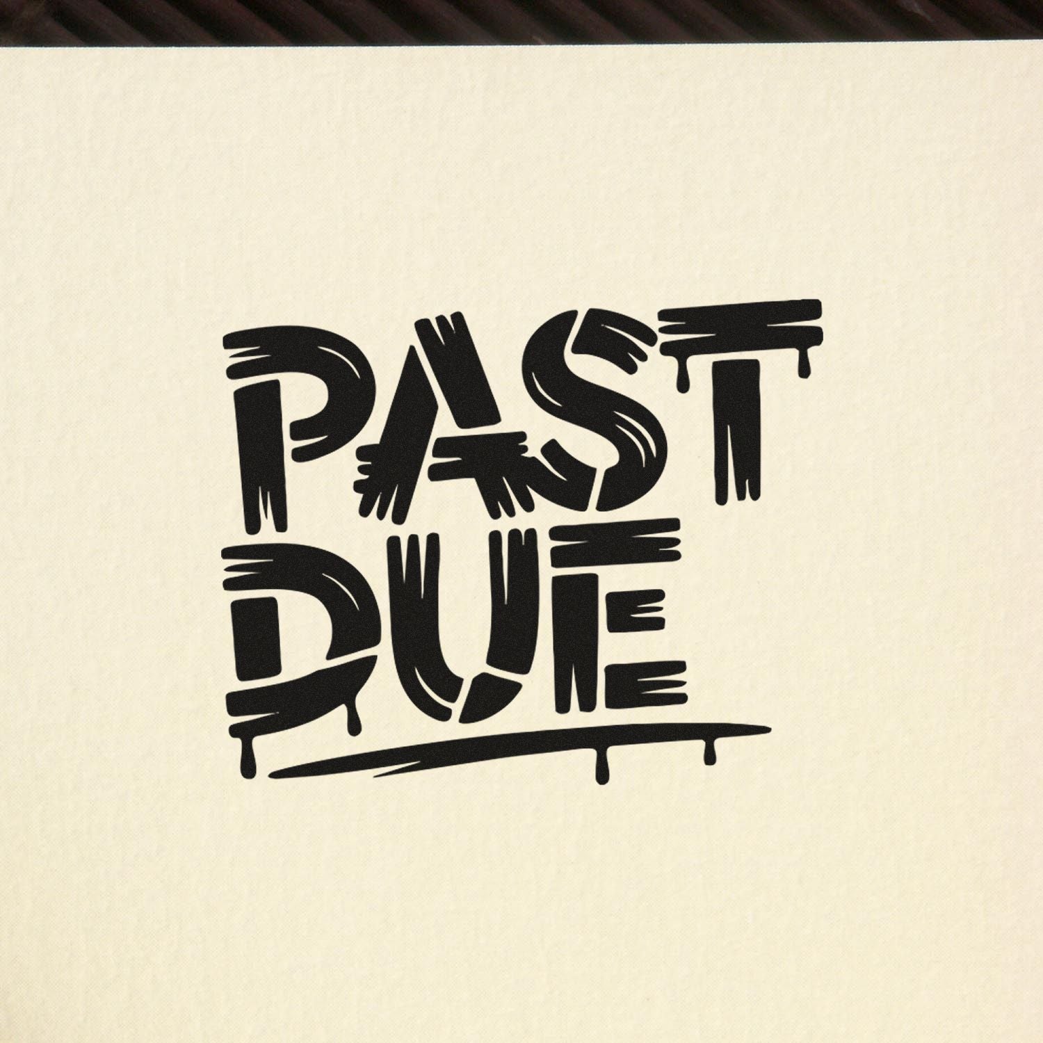 Past Due rubber stamp design for invoices, billing reminders, and late payment notices.
