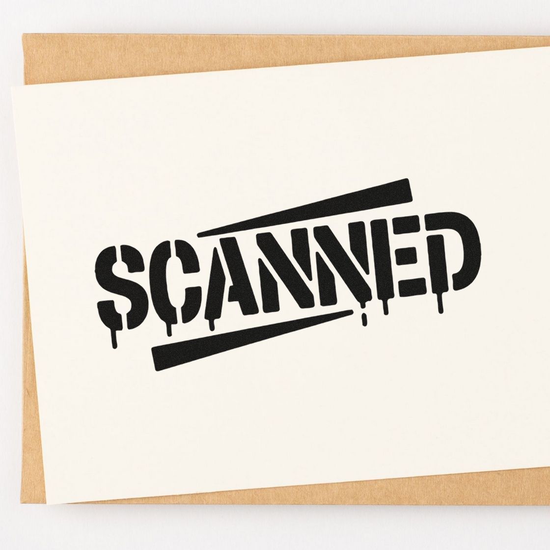 Scanned rubber stamp imprint for marking documents as digitized or processed.