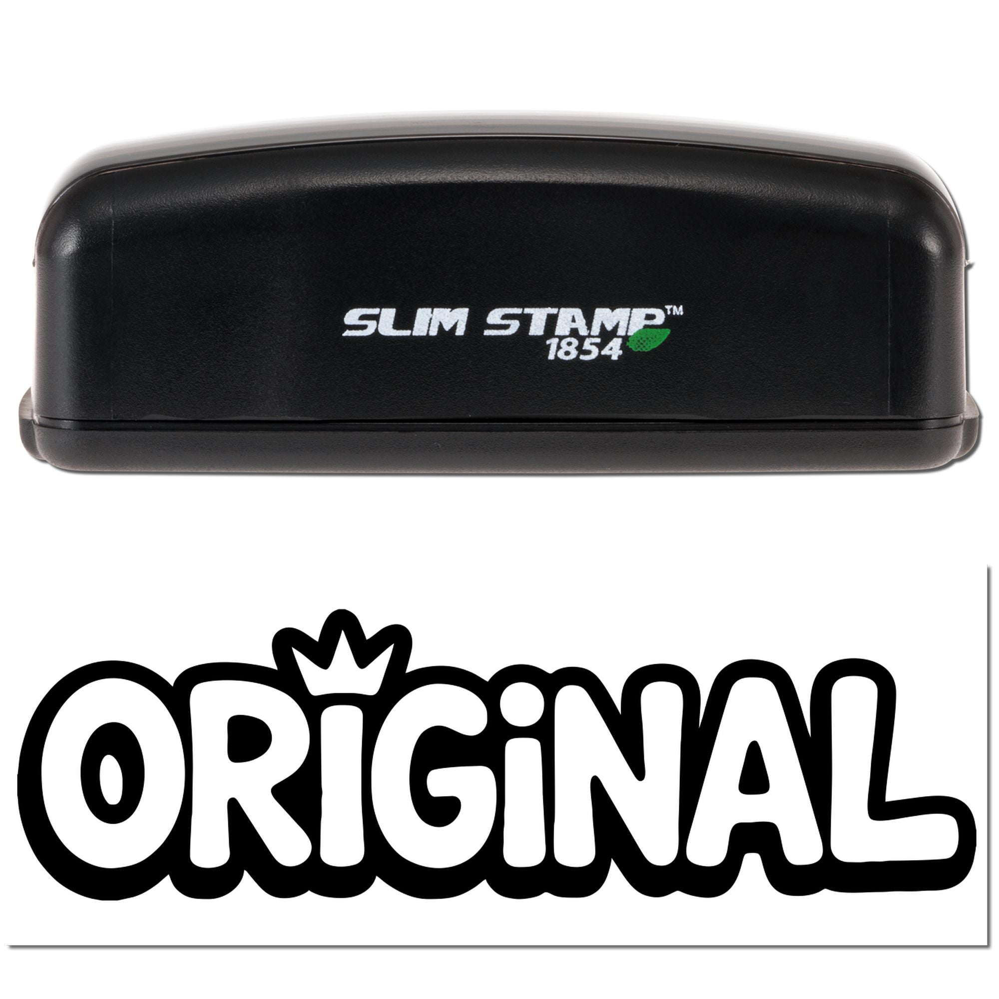 Slim Stamp 1854 rubber stamp with bold ORIGINAL imprint preview.