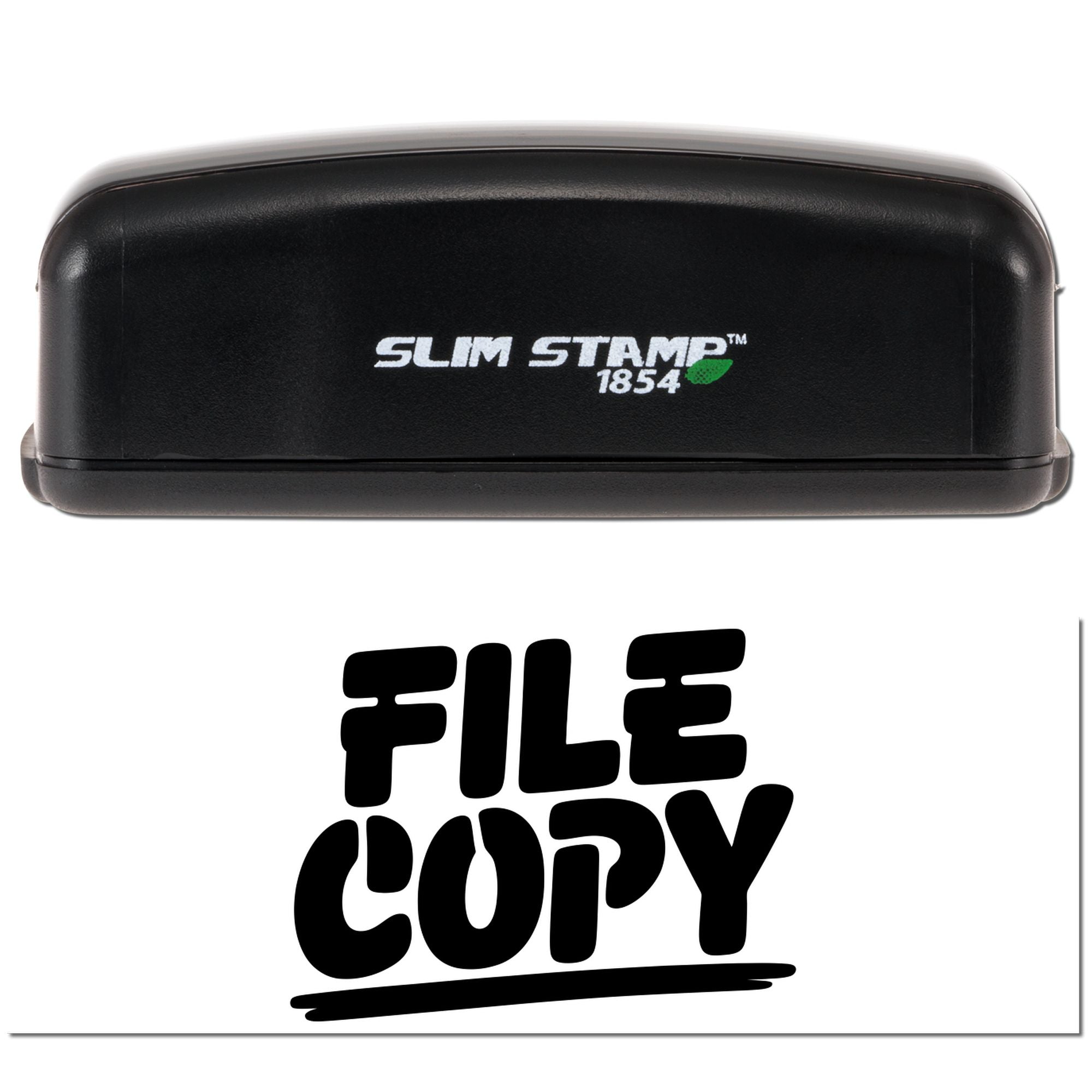 Self-inking Slim Stamp 1854 rubber stamp imprint reading FILE COPY for office document filing