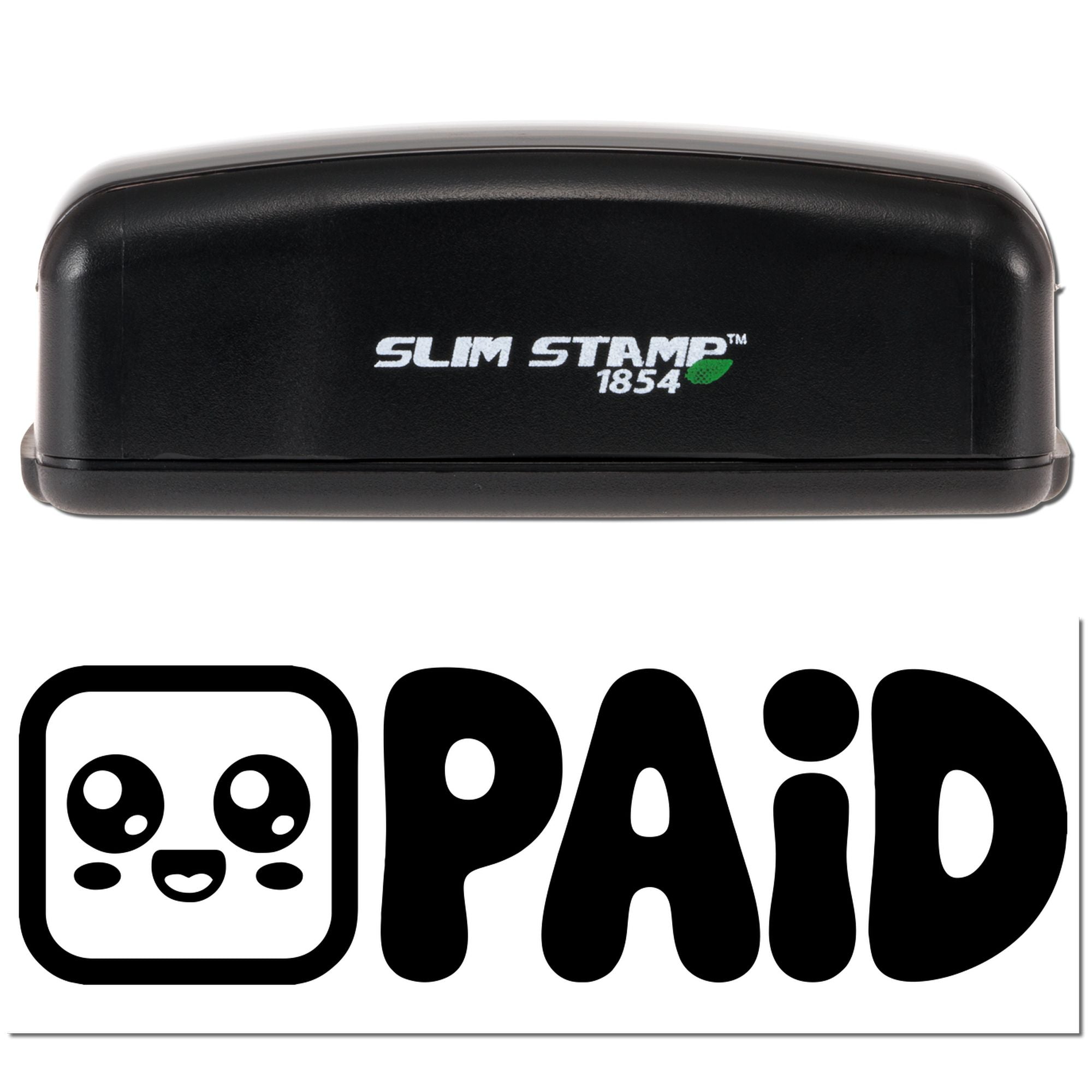 Slim Stamp 1854 self-inking rubber stamp with PAID imprint logo for invoicing and office payment marking