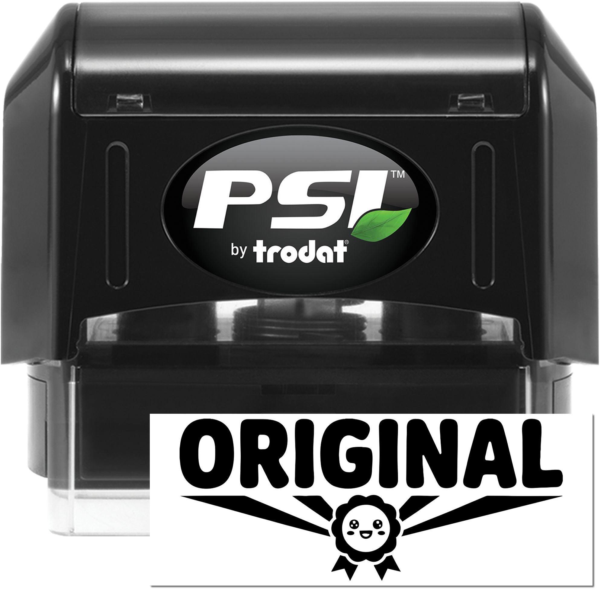 PSI by Trodat self-inking rubber stamp with Original logo impression, ideal for custom branding and document marking.