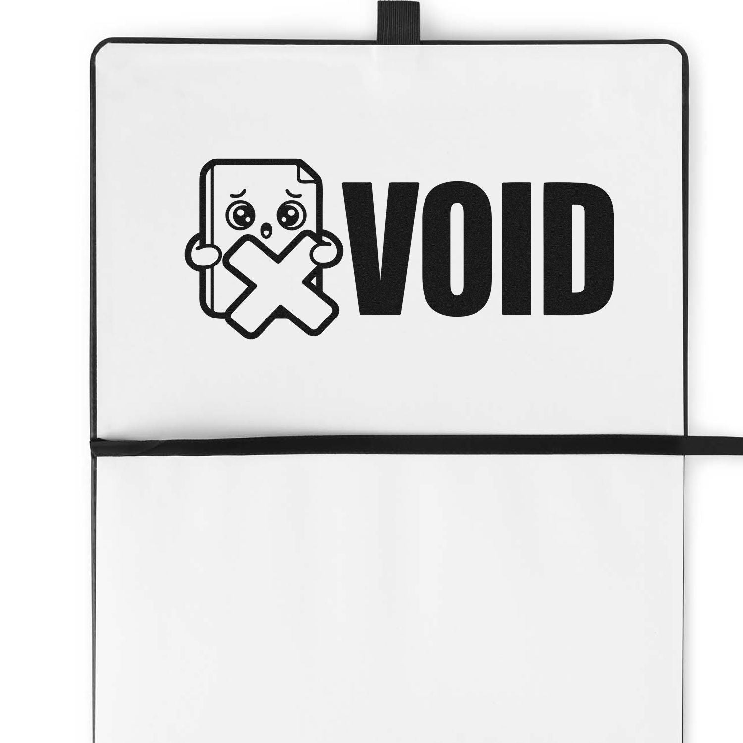 VOID rubber stamp graphic with sad document icon for marking forms, receipts, and business paperwork invalid.
