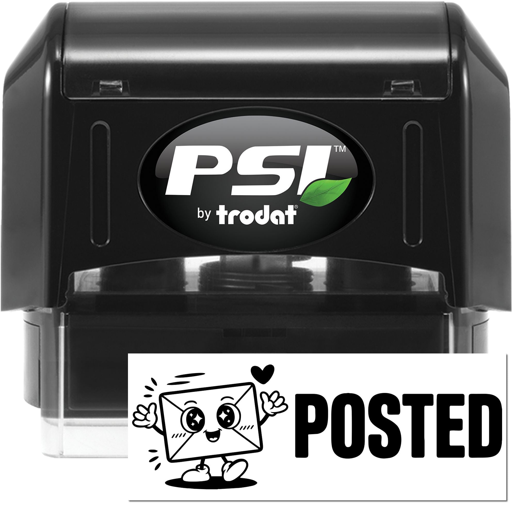 PSI by Trodat self-inking Posted rubber stamp for marking outgoing mail and envelopes.