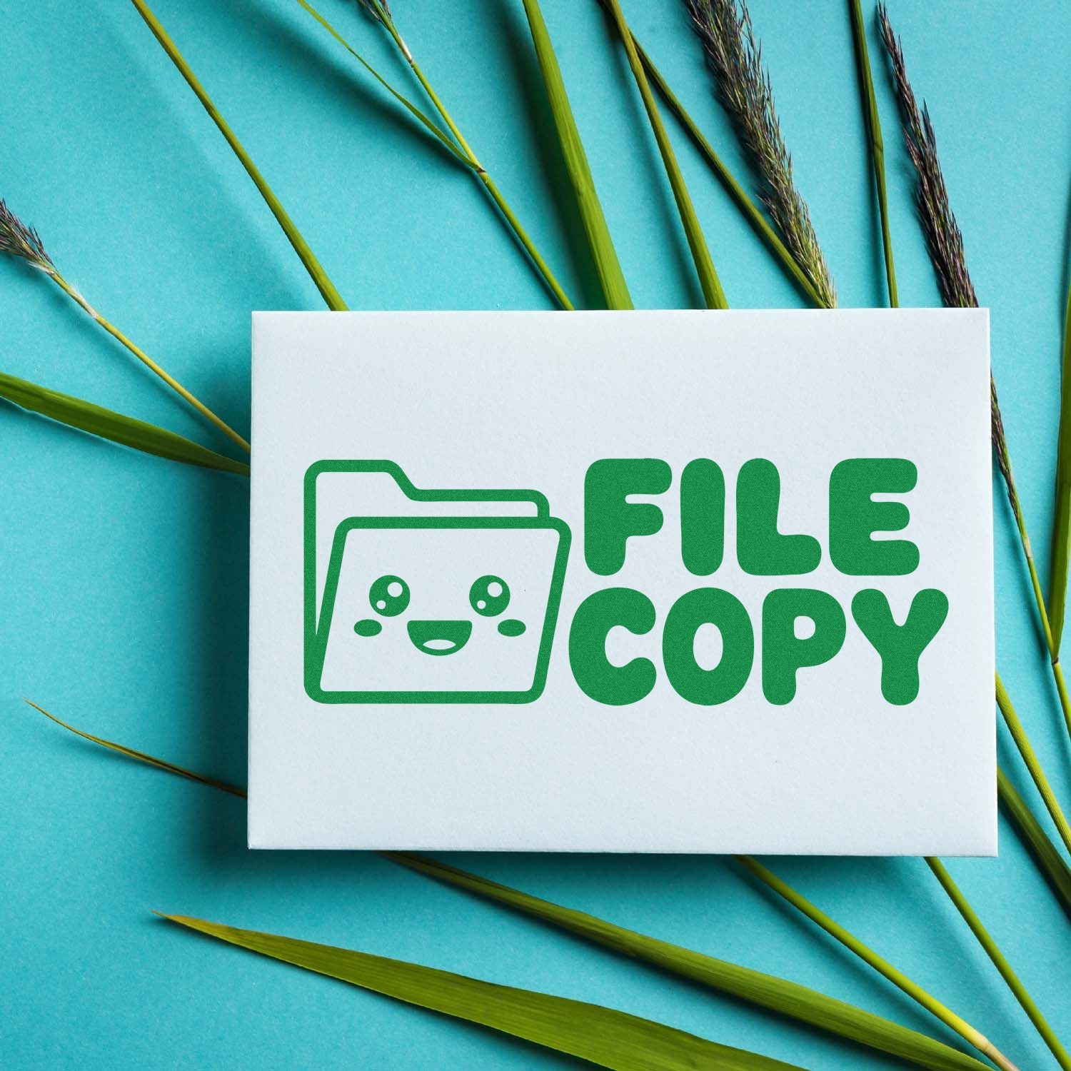 File Copy rubber stamp design for office document organization and record keeping