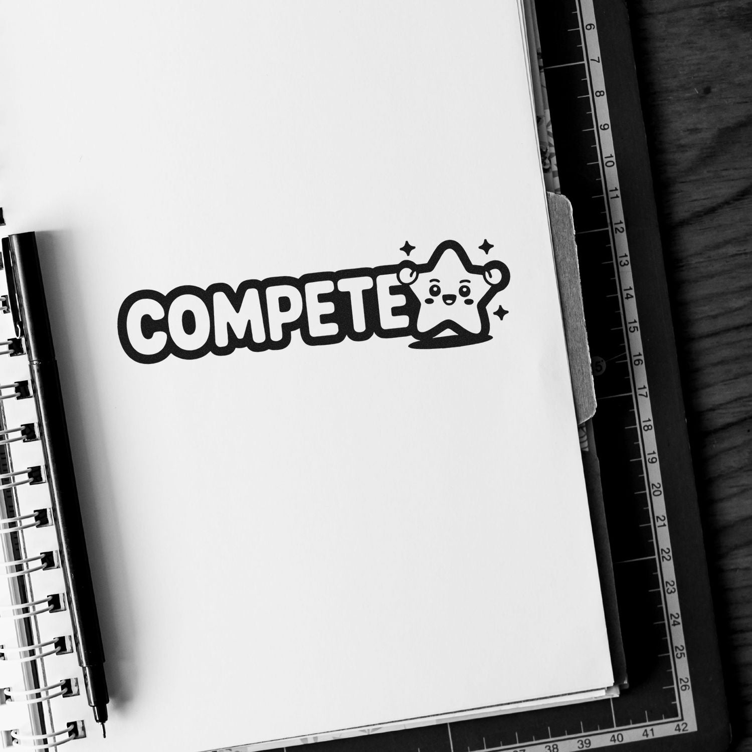 Adorable Compete Compact Pre-Inked Stamp Office Files