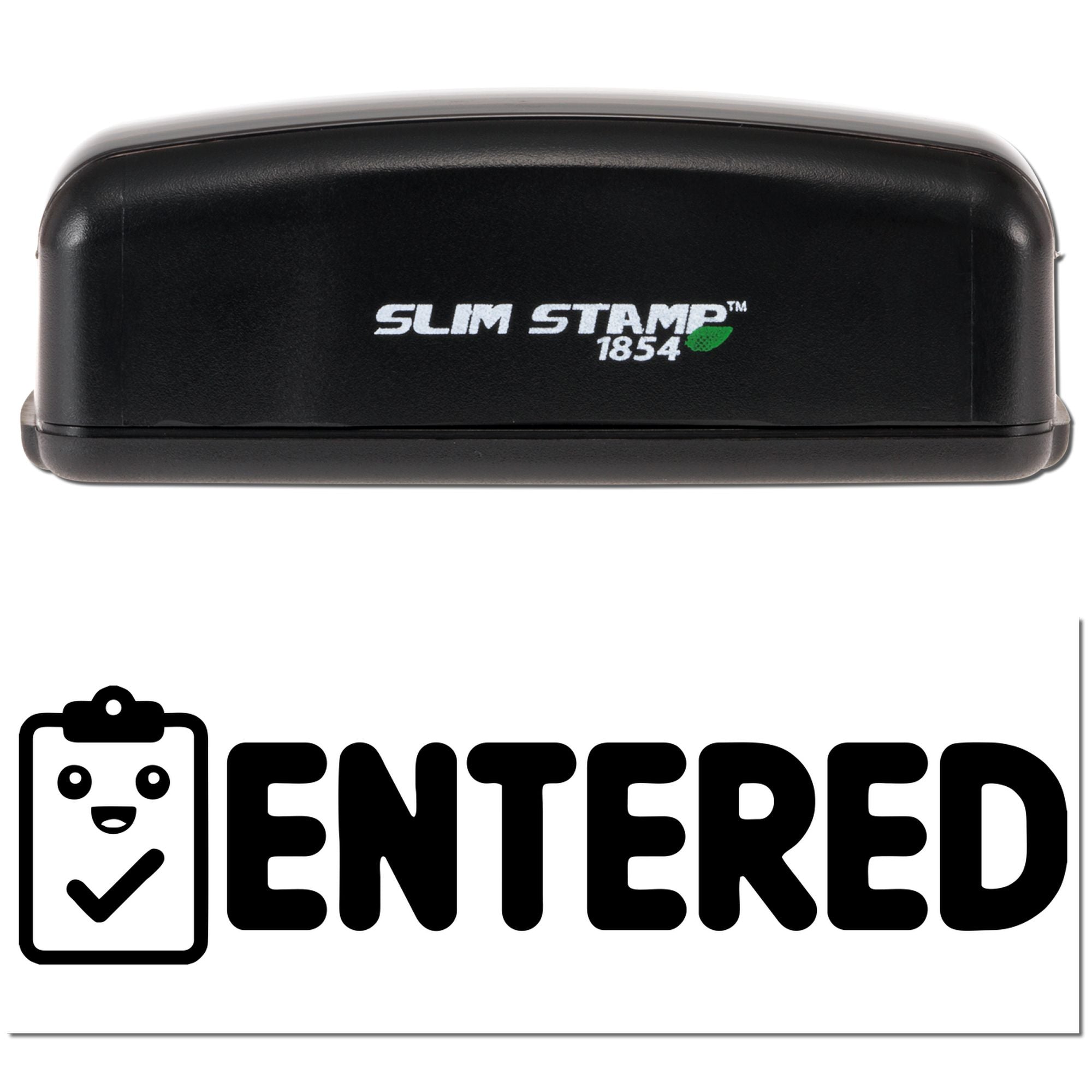 Adorable Entered Workplace Compact Pre-Inked Stamp For Records