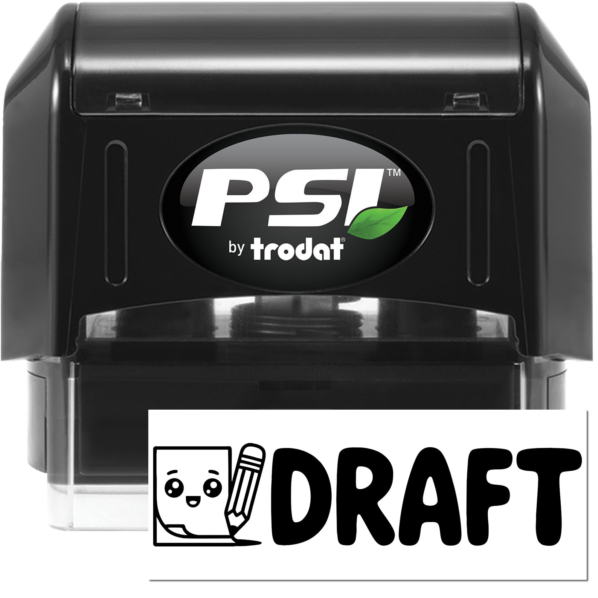 PSI by Trodat self-inking rubber stamp with DRAFT imprint for document marking and office use