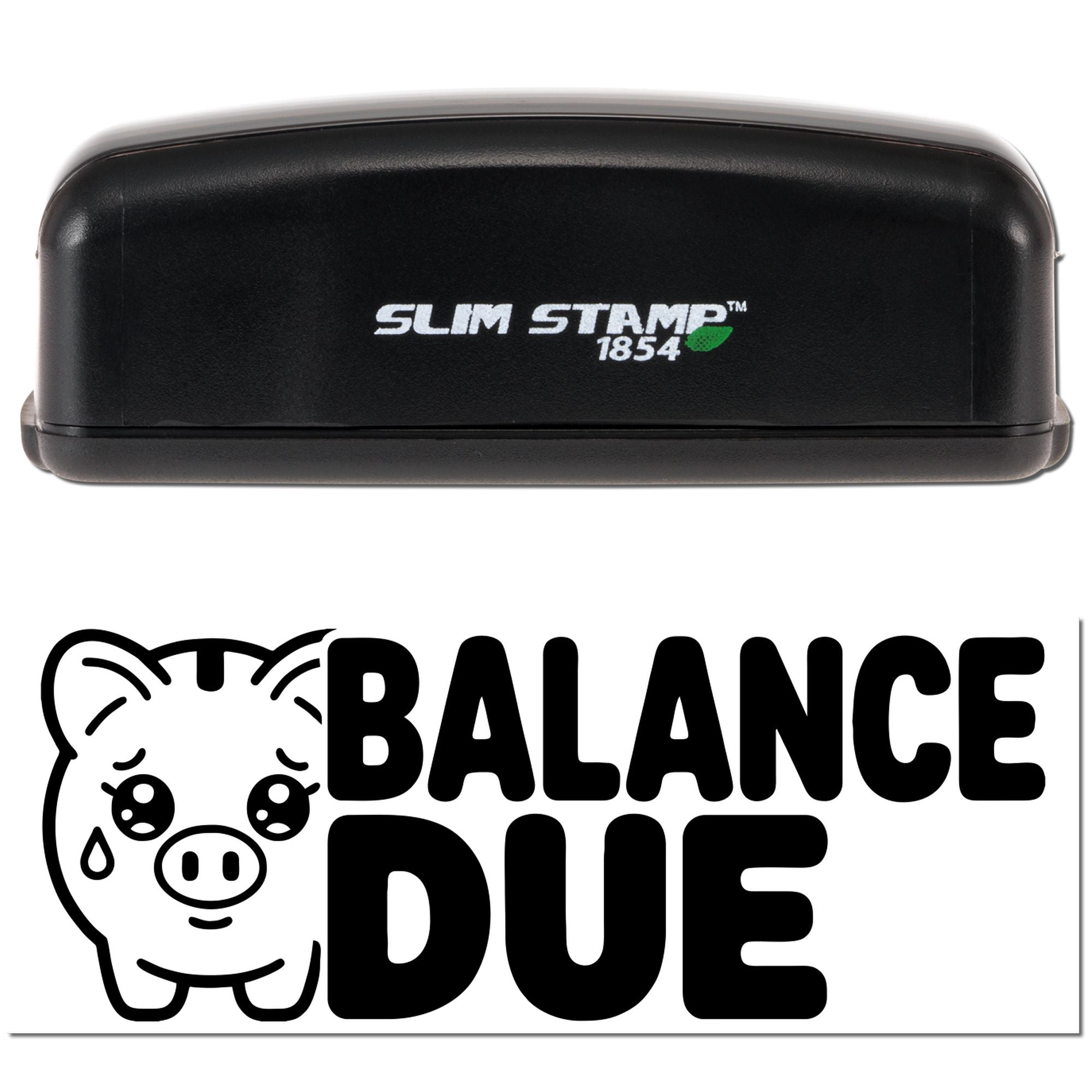 Adorable Balance Due Office Compact Pre-Inked Rubber Stamp