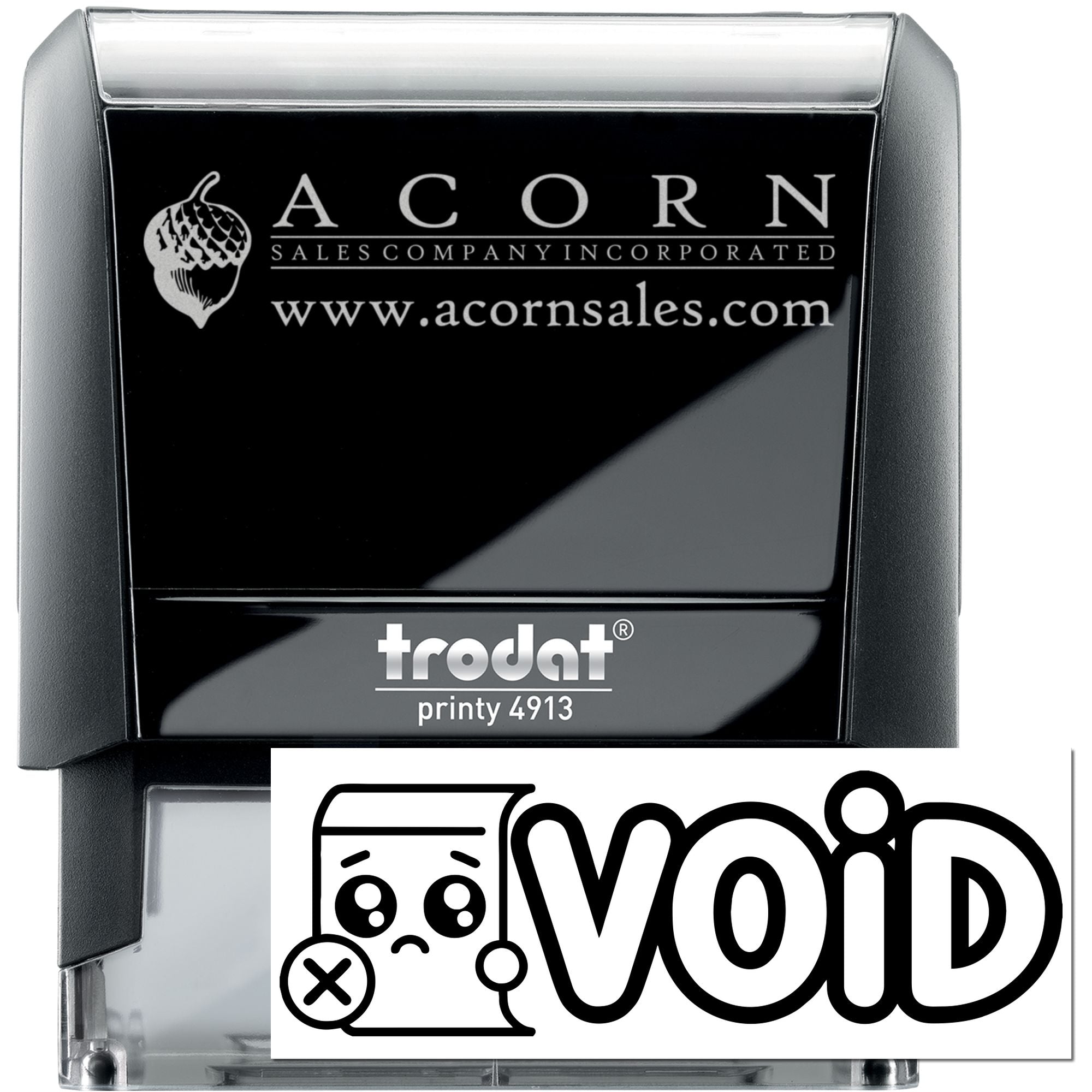 Trodat Printy 4913 self-inking rubber stamp for ACORN Sales Company with VOID imprint