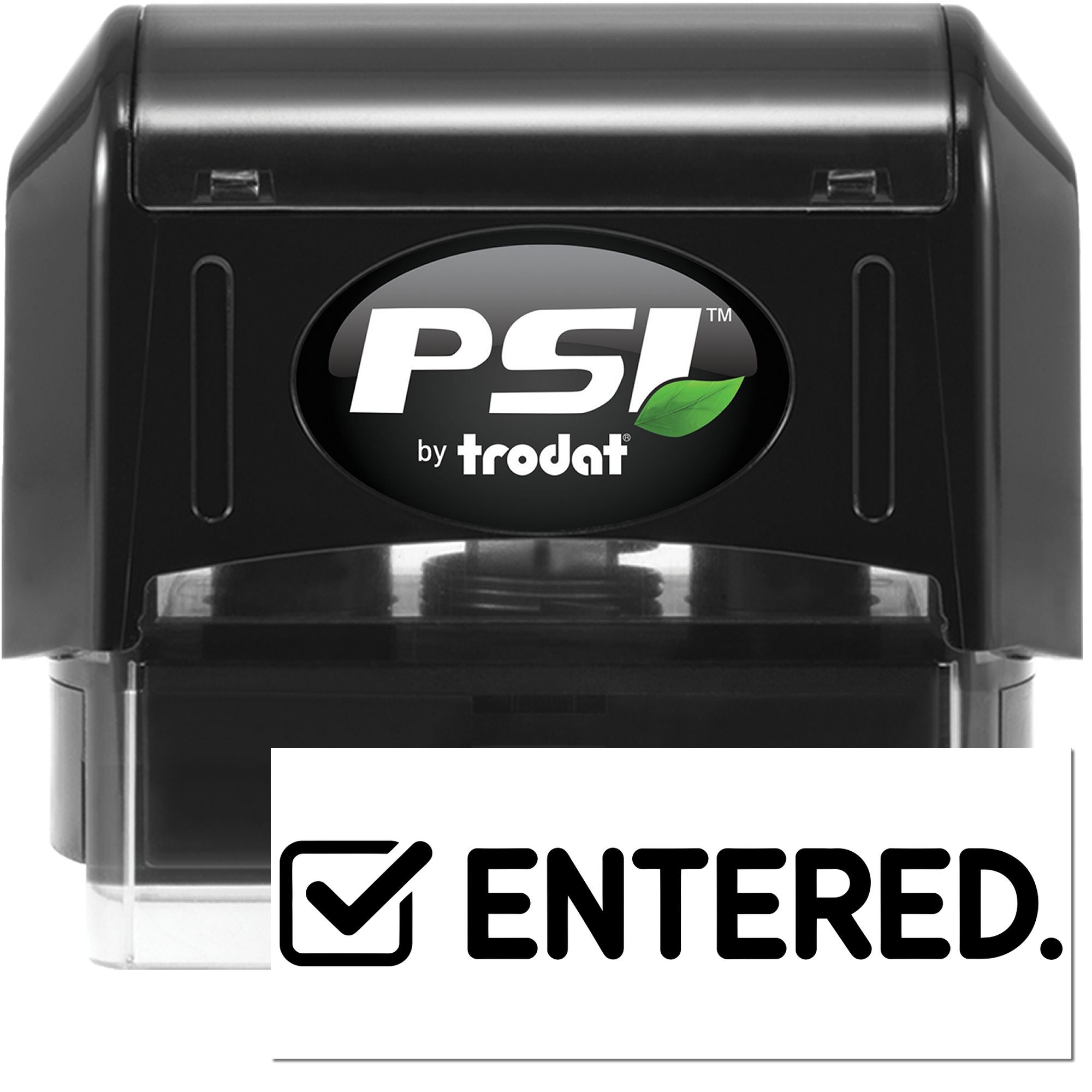 PSI by Trodat self-inking rubber stamp with ENTERED imprint for office document workflow