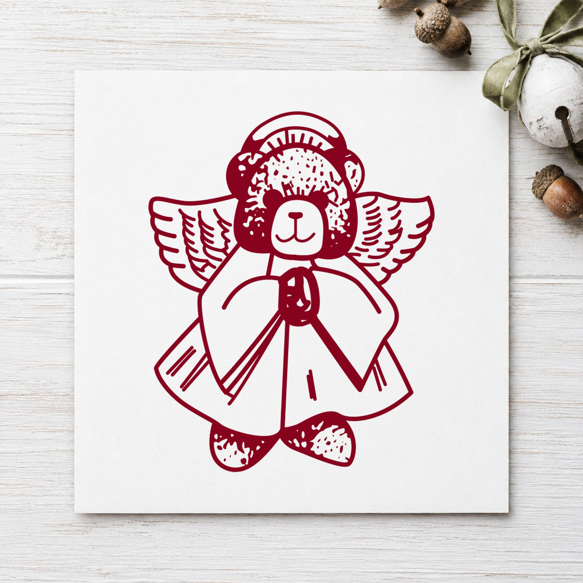 Bear Angel Art Craft Stamp in use 10