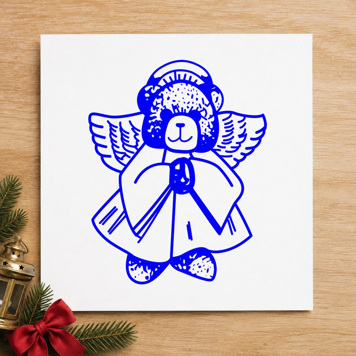 Bear Angel Art Craft Stamp in use 3
