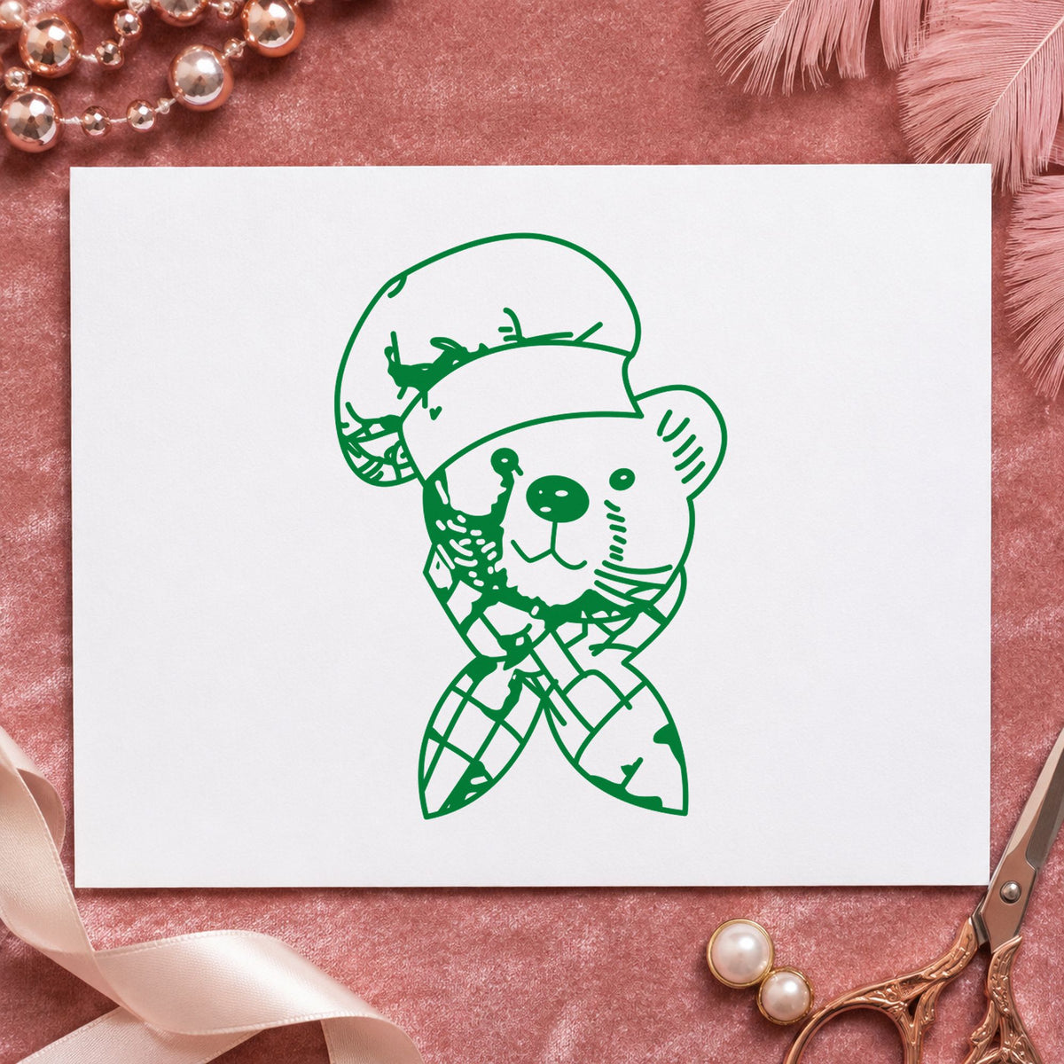 Bear Chef Art Rubber Stamp in use 5