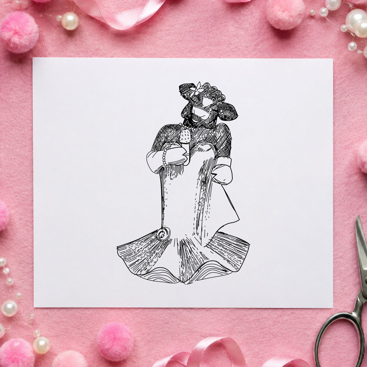 Black impression from a cow rubber stamp, featuring the singing cow with microphone design on white paper.