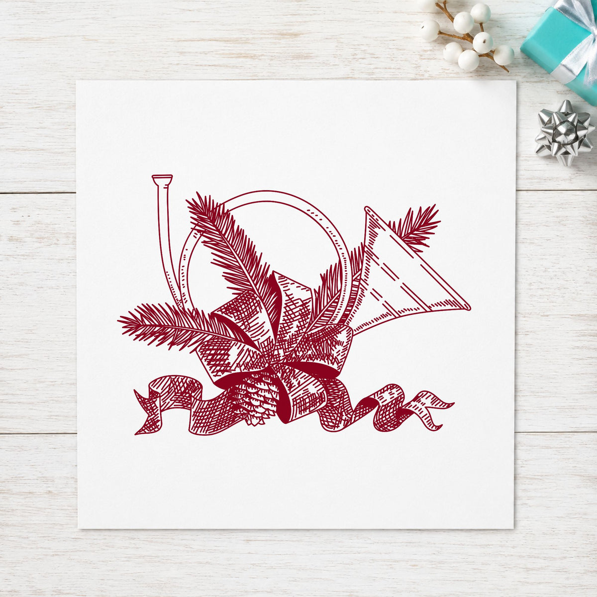 French Horn Rubber Stamp in use 10