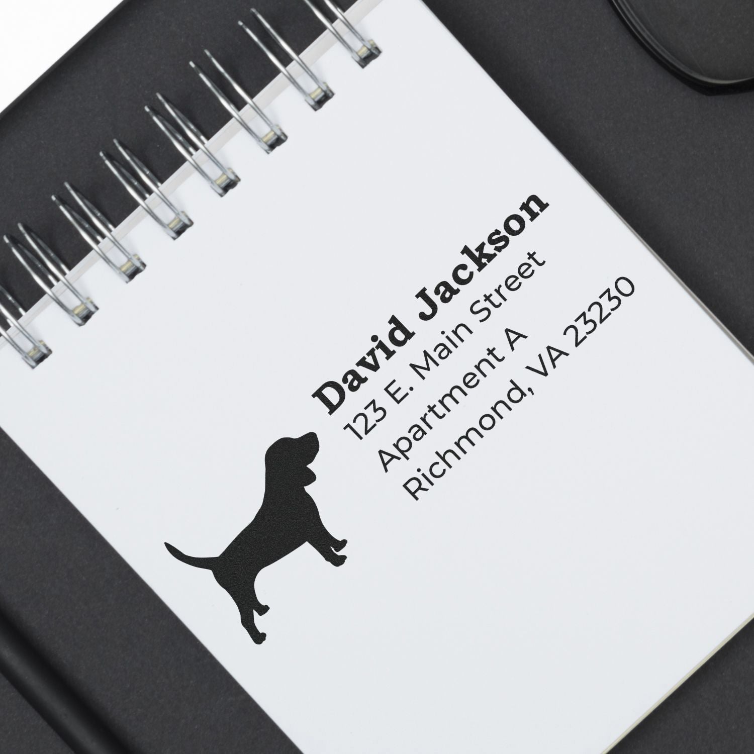 Personalized Beagle Dog Return Address Stamp with Wood Handle