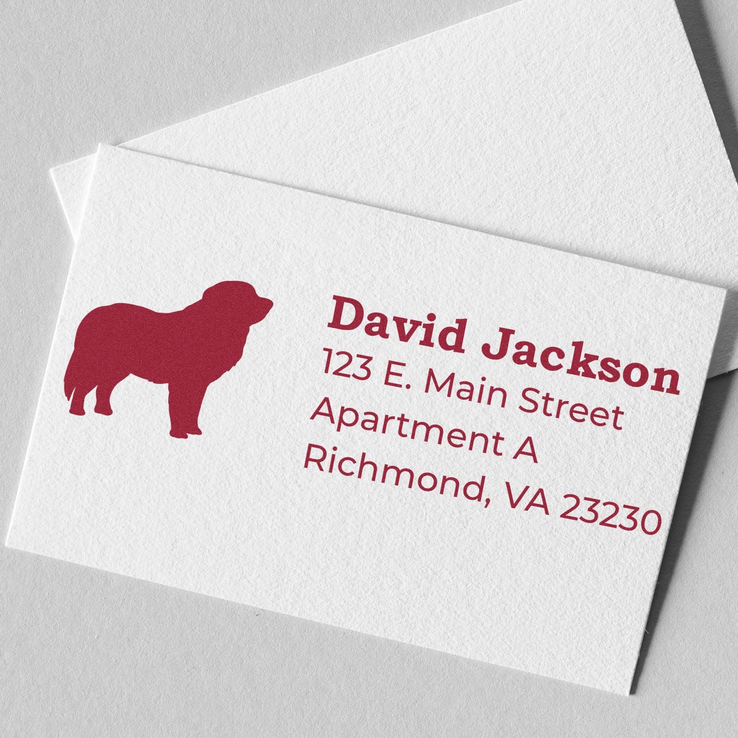 Personalized dog return address rubber stamp for custom envelopes and mailing labels