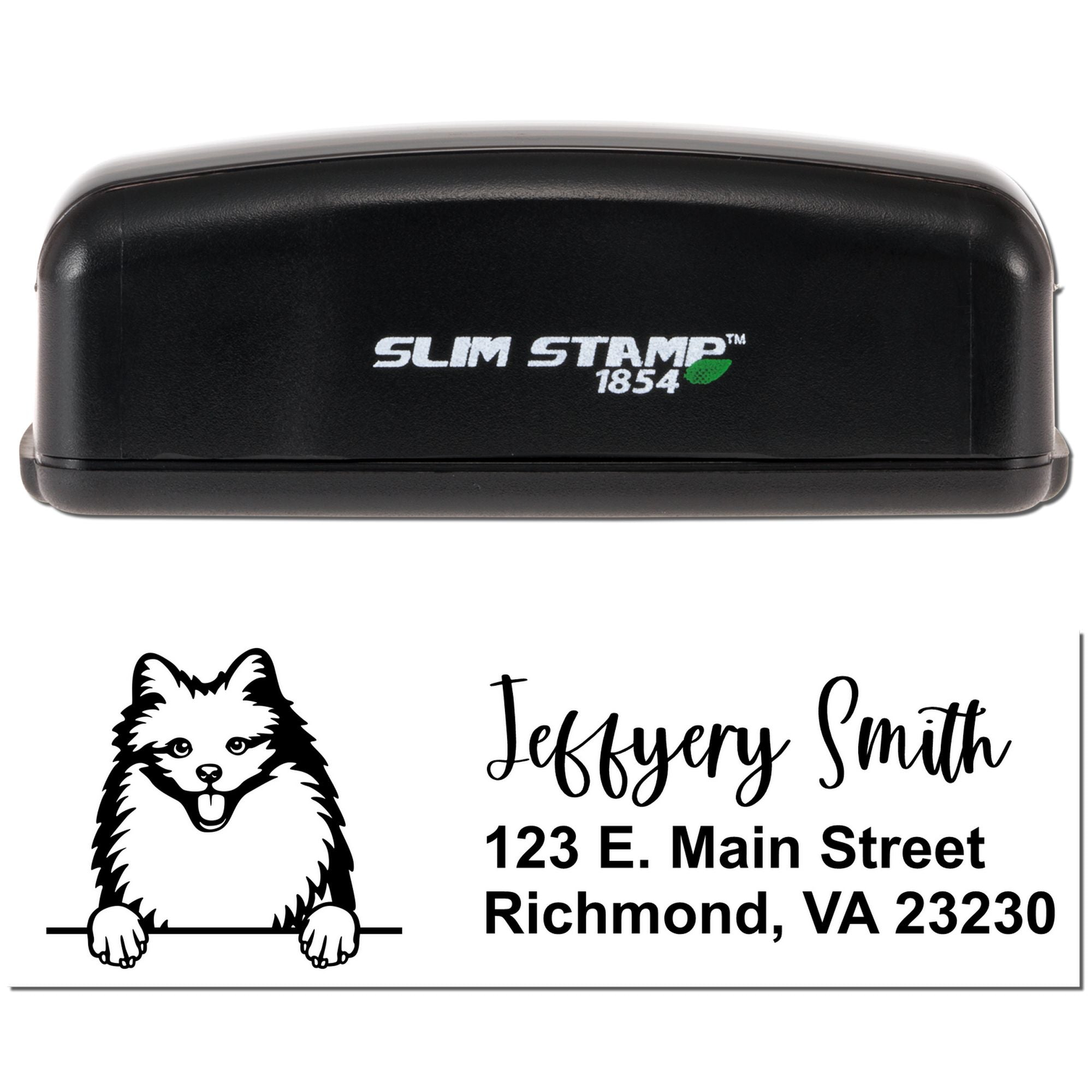 Personalized Slim American Eskimo Address Pre-Inked Stamp