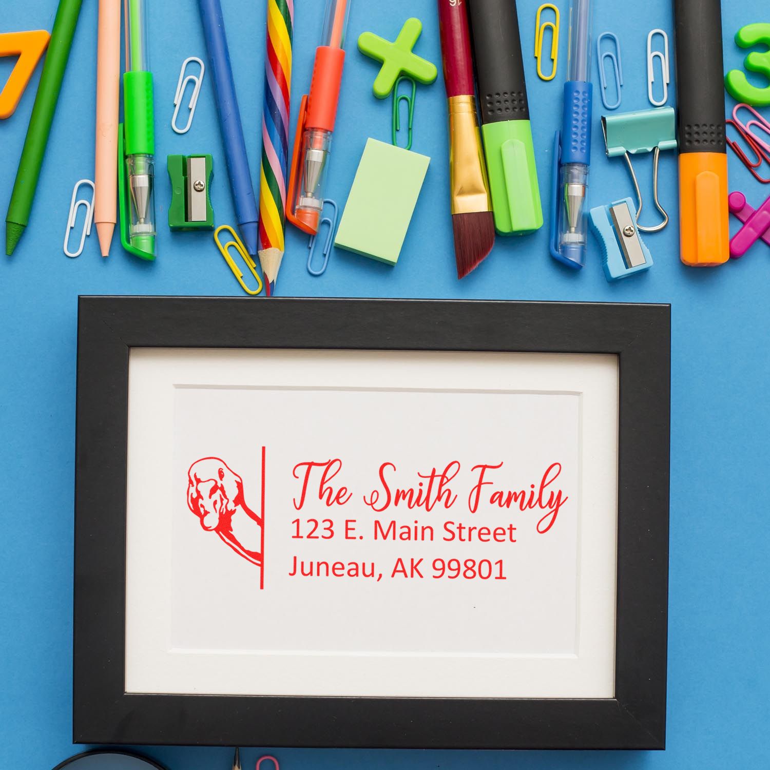 Custom address rubber stamp proof for The Smith Family, perfect for personalized mail and stationery.