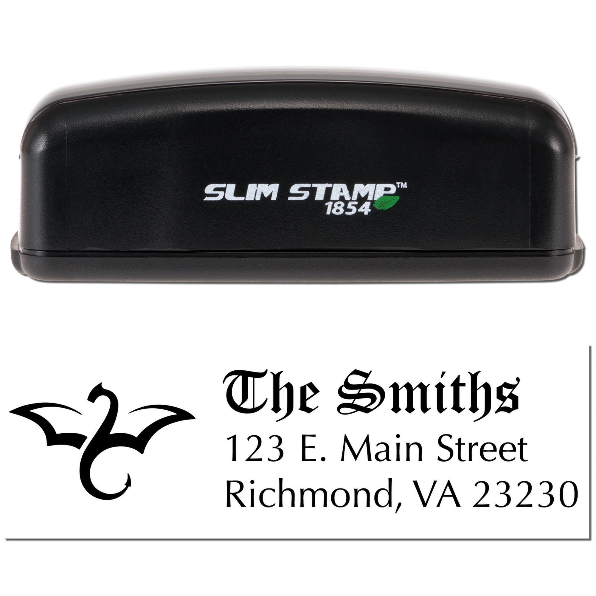 Slim Stamp 1854 self-inking custom return address rubber stamp for The Smiths, Richmond, VA.