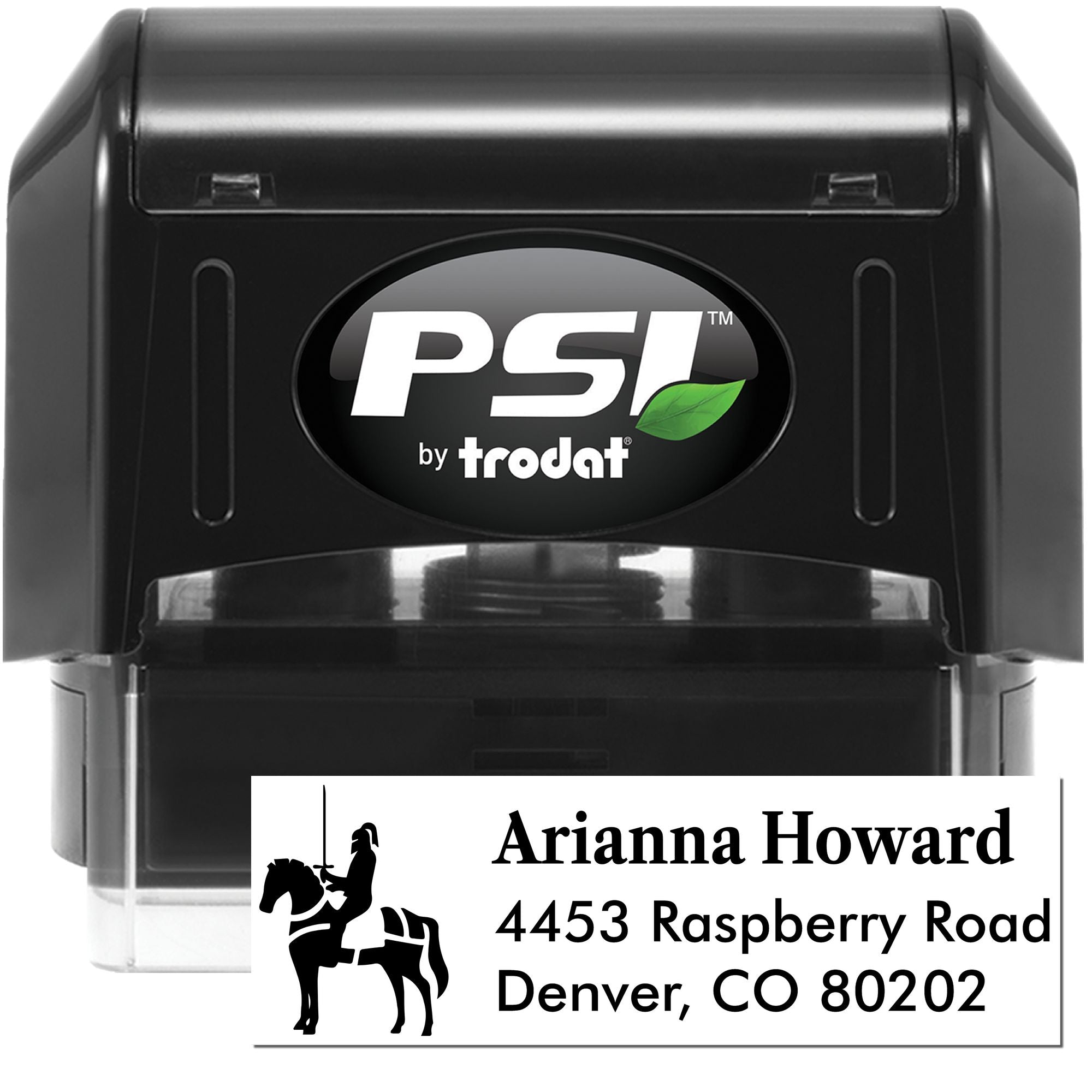 PSI by Trodat self-inking custom address rubber stamp for return mailing and personalized business correspondence