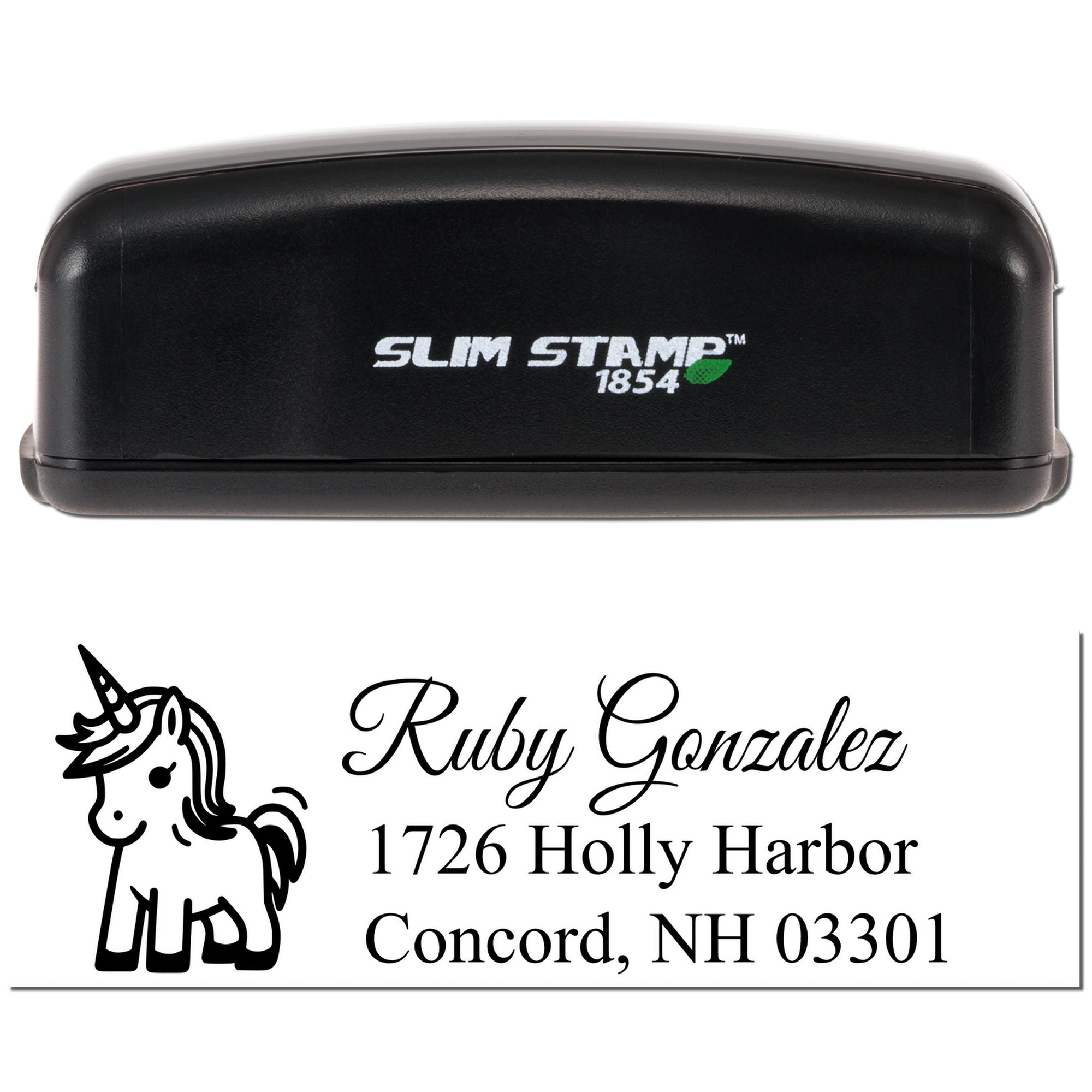 Enchanted Unicorn Address Slim Pre-Inked Stamp