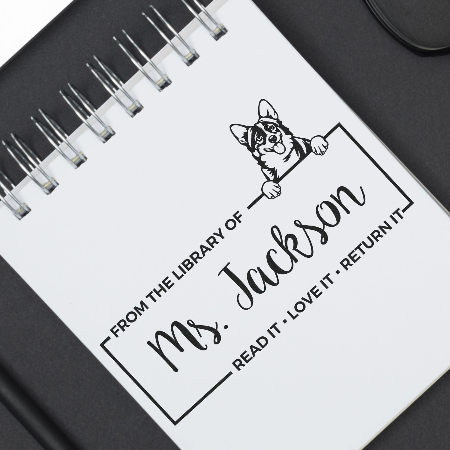 Personalized Cardigan Welsh Corgis Corgi Return Address Book Slim Pre-Inked Stamp