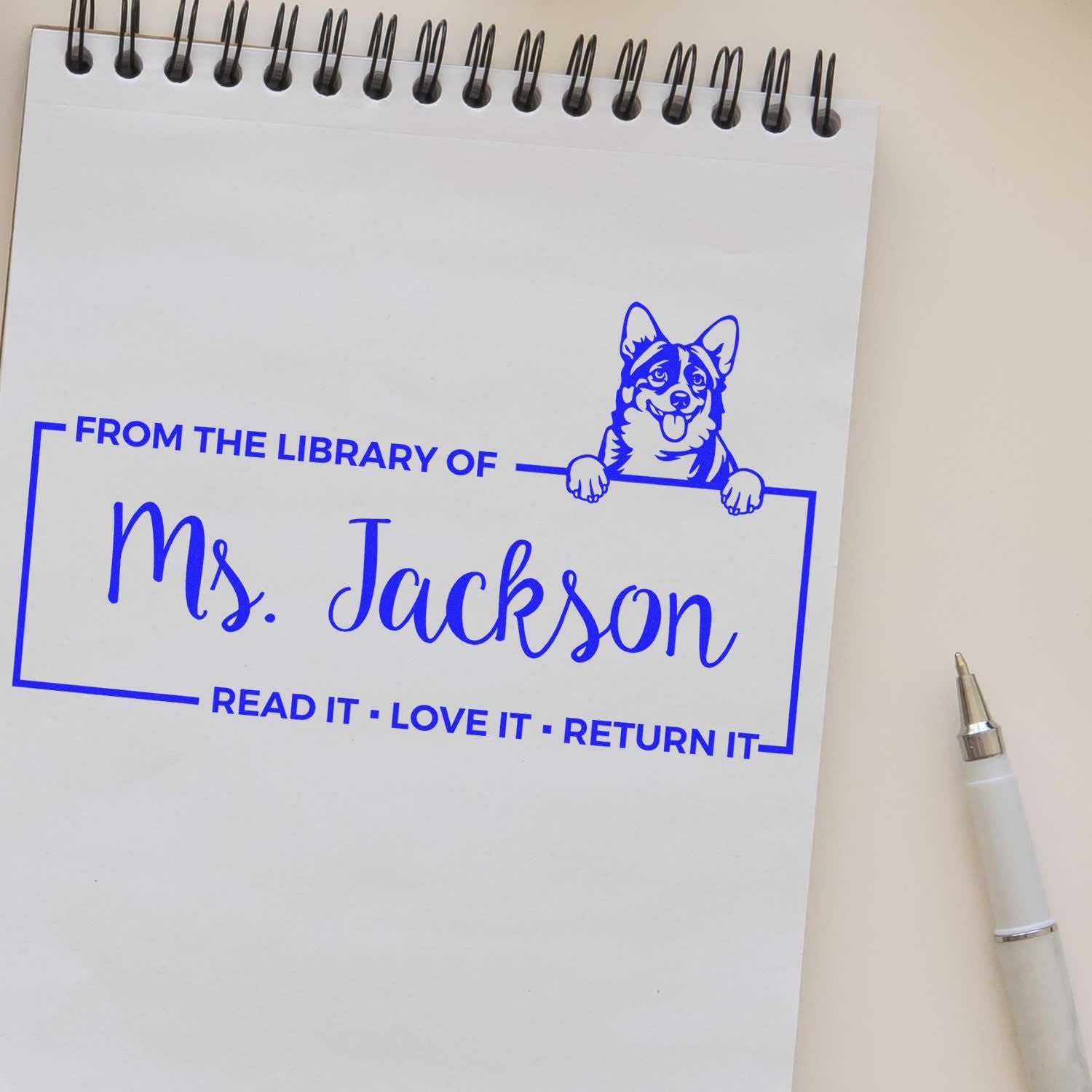 Personalized Cardigan Welsh Corgis Cardigan Corgi Desk Pre-Inked Stamp