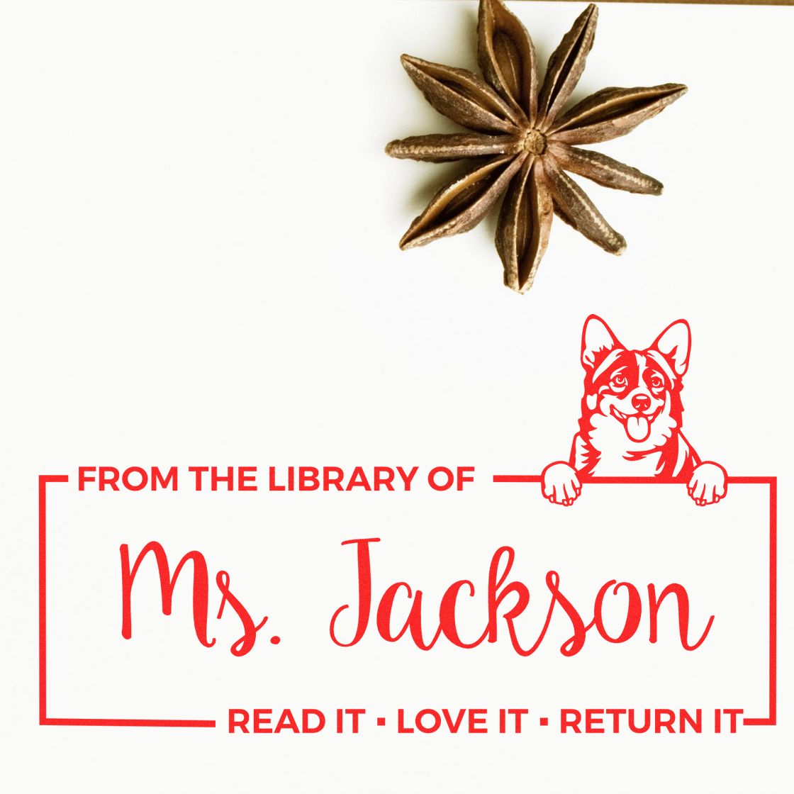 Personalized Cardigan Welsh Corgis Cardigan Welsh Corgi Dog Ownership Book & Stamp Set Stamp with Wood Handle