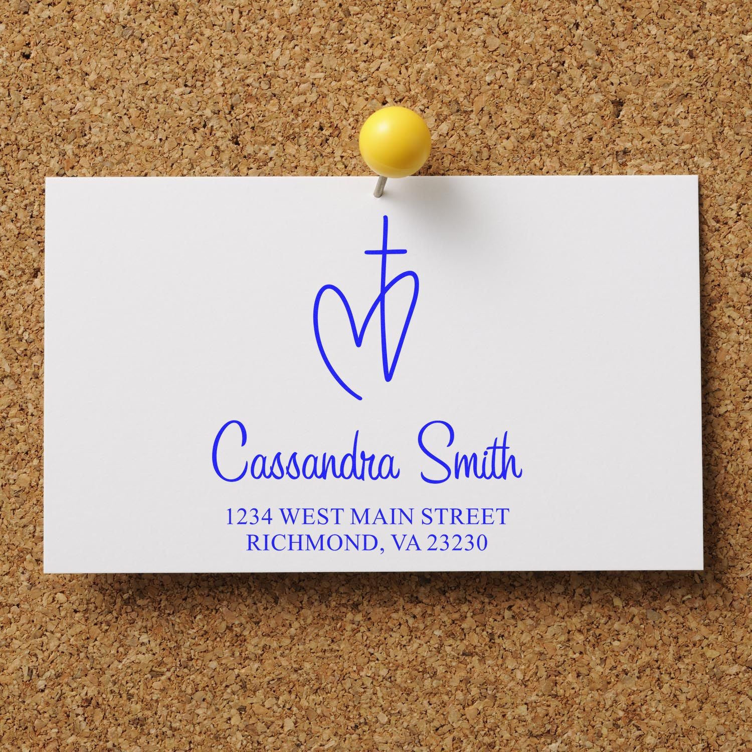 Personalized return address rubber stamp with monogram for Cassandra Smith, Richmond, VA 23230