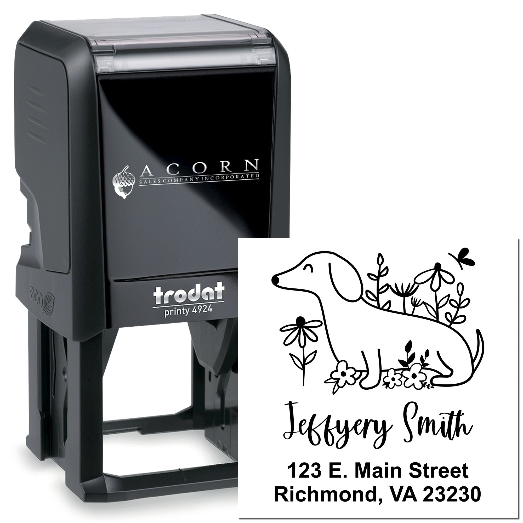 Whimsical Dachshund Custom Address Self-Inking Stamp