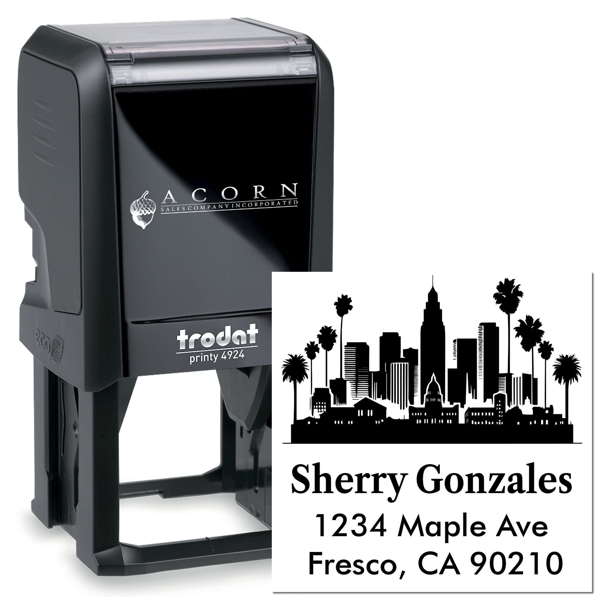 California City Silhouette Customized Address 3 Lines for Envelopes Rubber Stamp Self-Inking