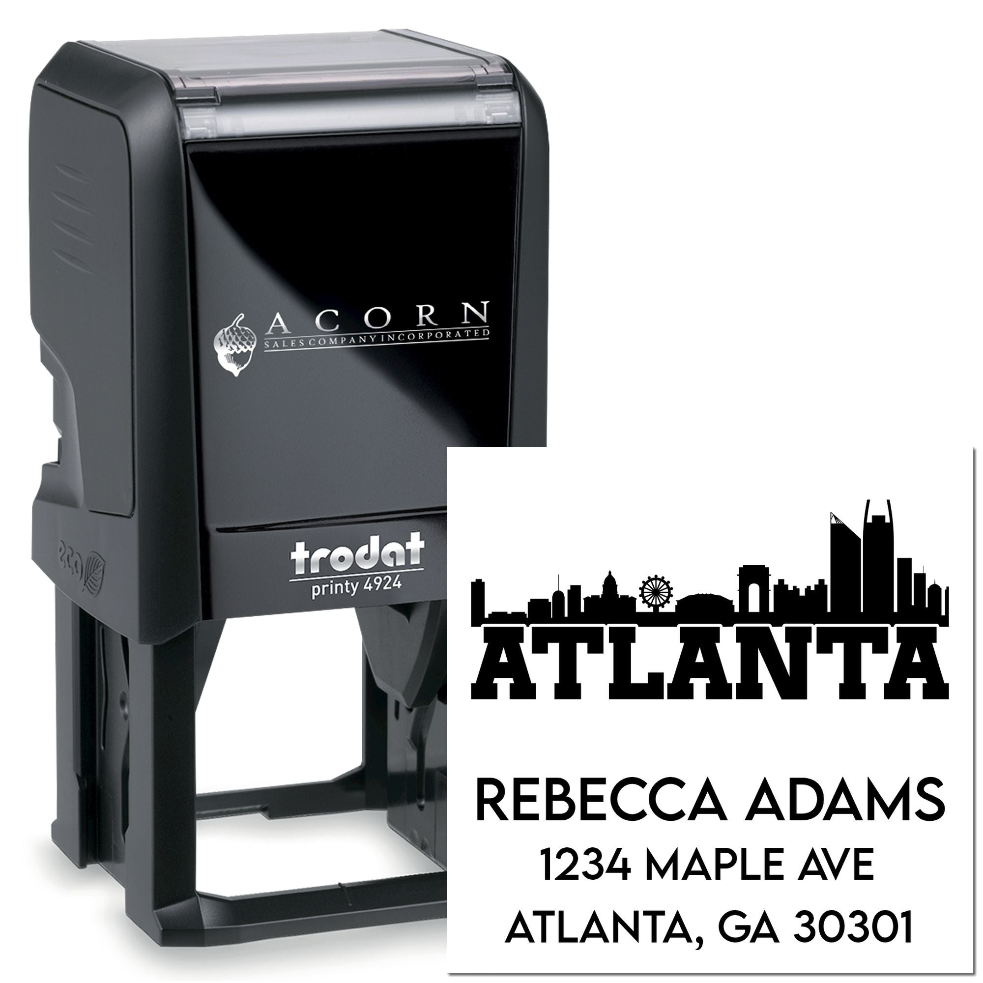 Big Bold City Atlanta City Customized Return for Envelopes Stamper Self-Inking