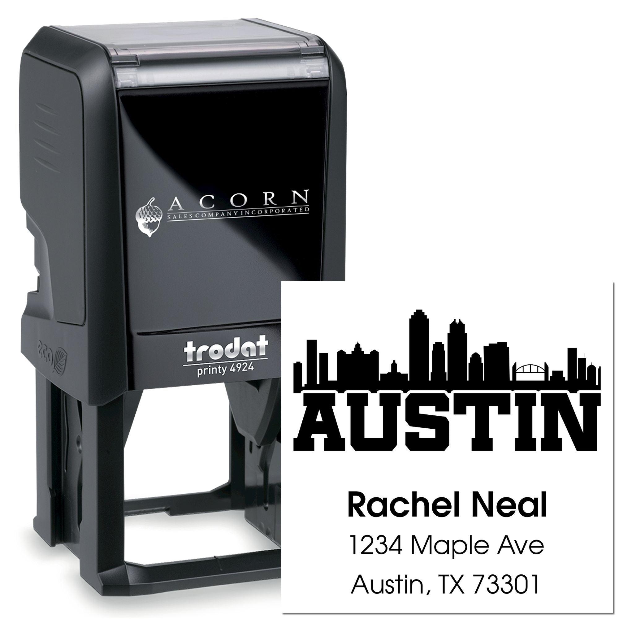 Big Bold City Austin City Customized Return for Envelopes Rubber Stamp Self-Inking