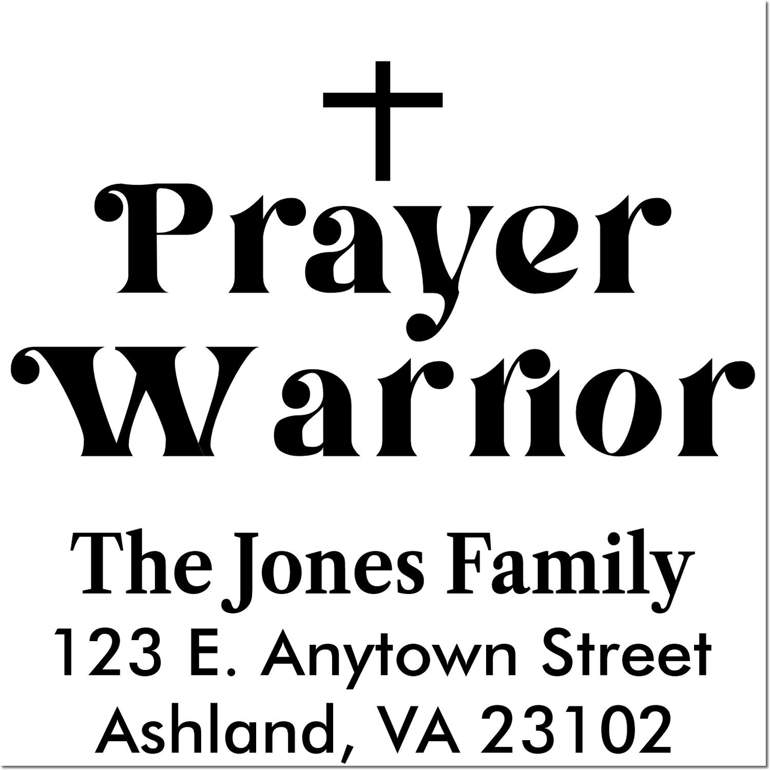 Custom Christian prayer warrior return address rubber stamp for The Jones Family, Ashland, VA 23102