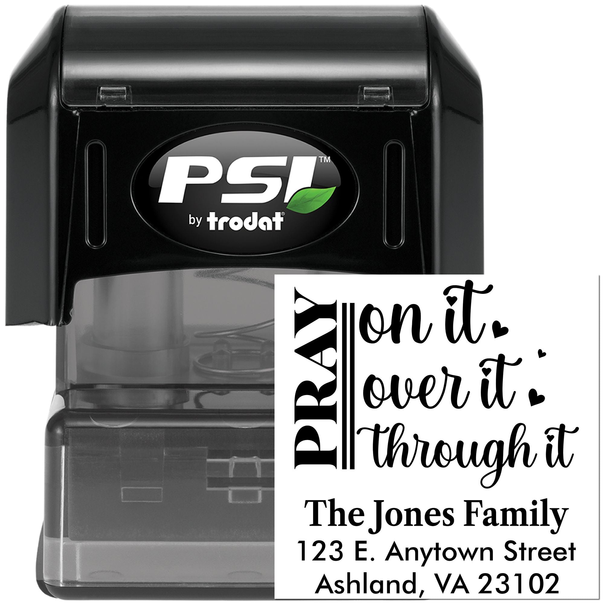 PSI by Trodat personalized self-inking custom address rubber stamp for family mail and envelopes.