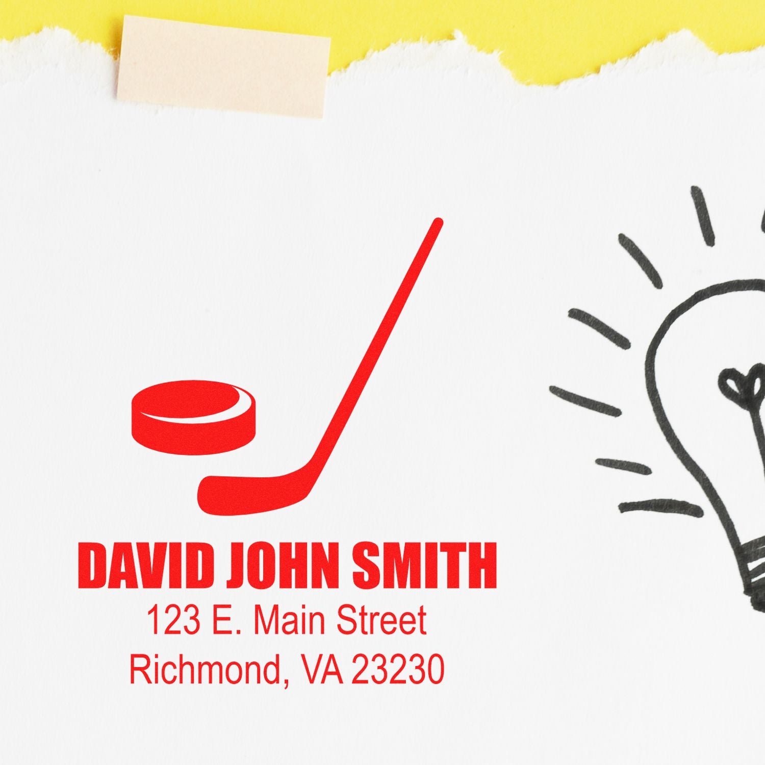 Personalized golf return address rubber stamp with name and Richmond, VA address