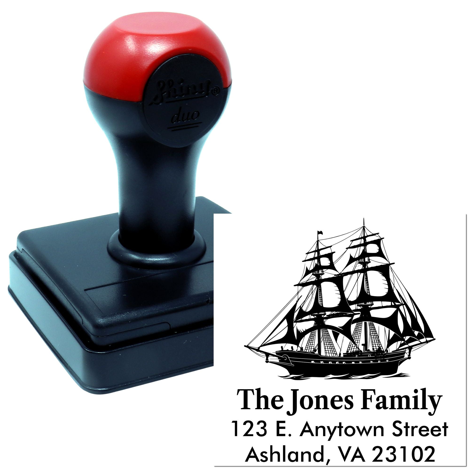 Duo Hand Mystic Anchorage Of A Sailing Ship Custom Address Stamper