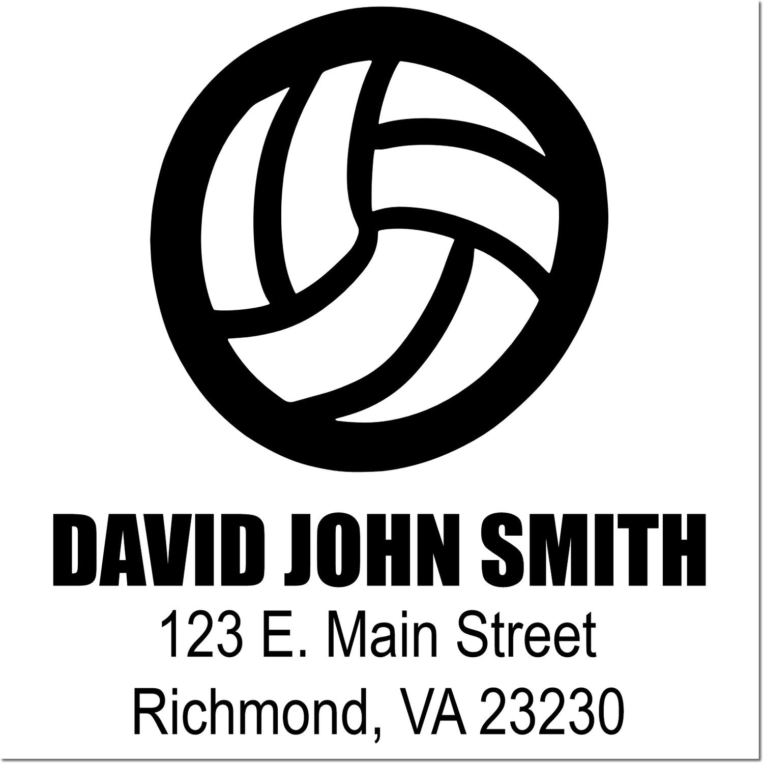 Custom return address rubber stamp for David John Smith, 123 E. Main Street, Richmond, VA 23230.