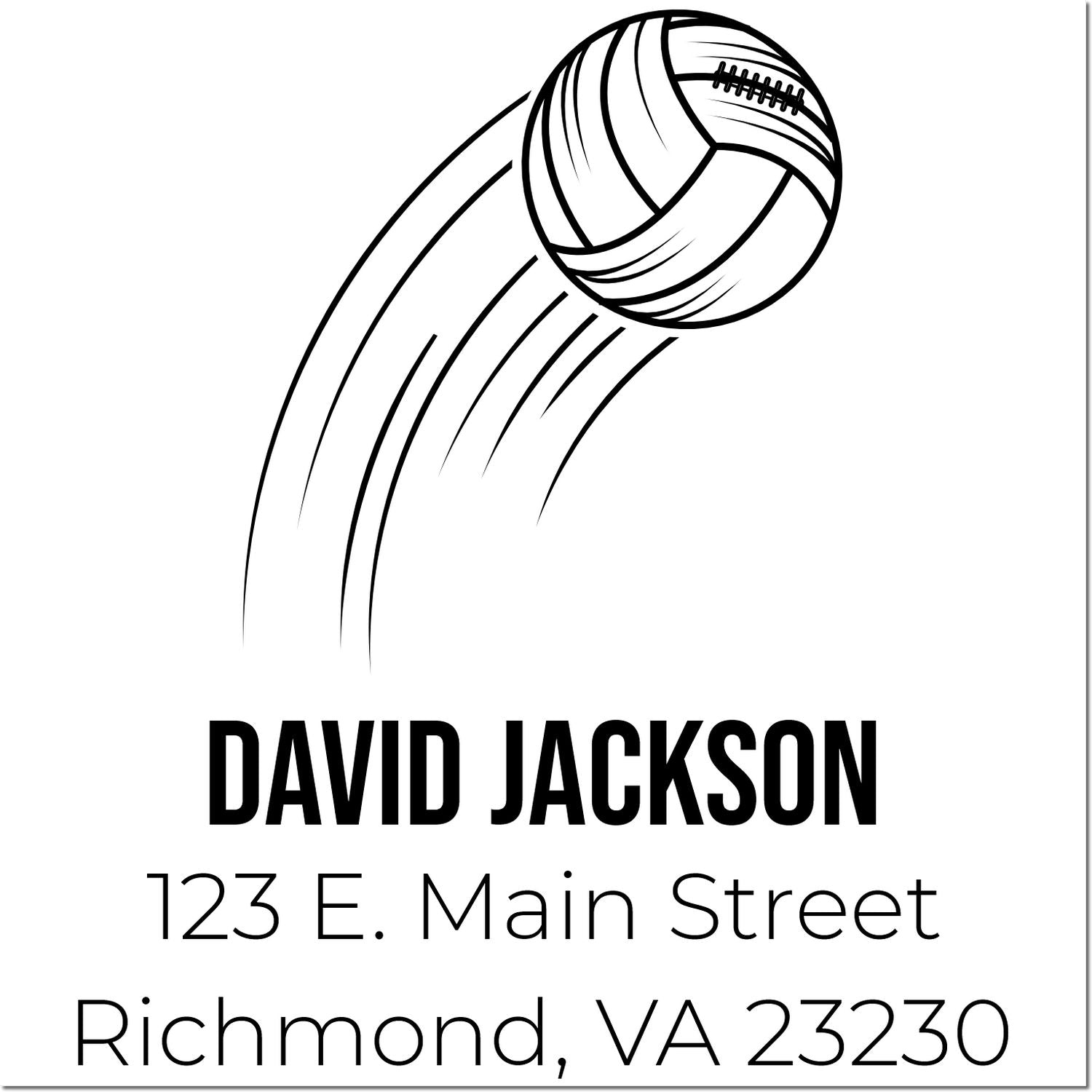 Custom football return address rubber stamp for David Jackson, Richmond, VA