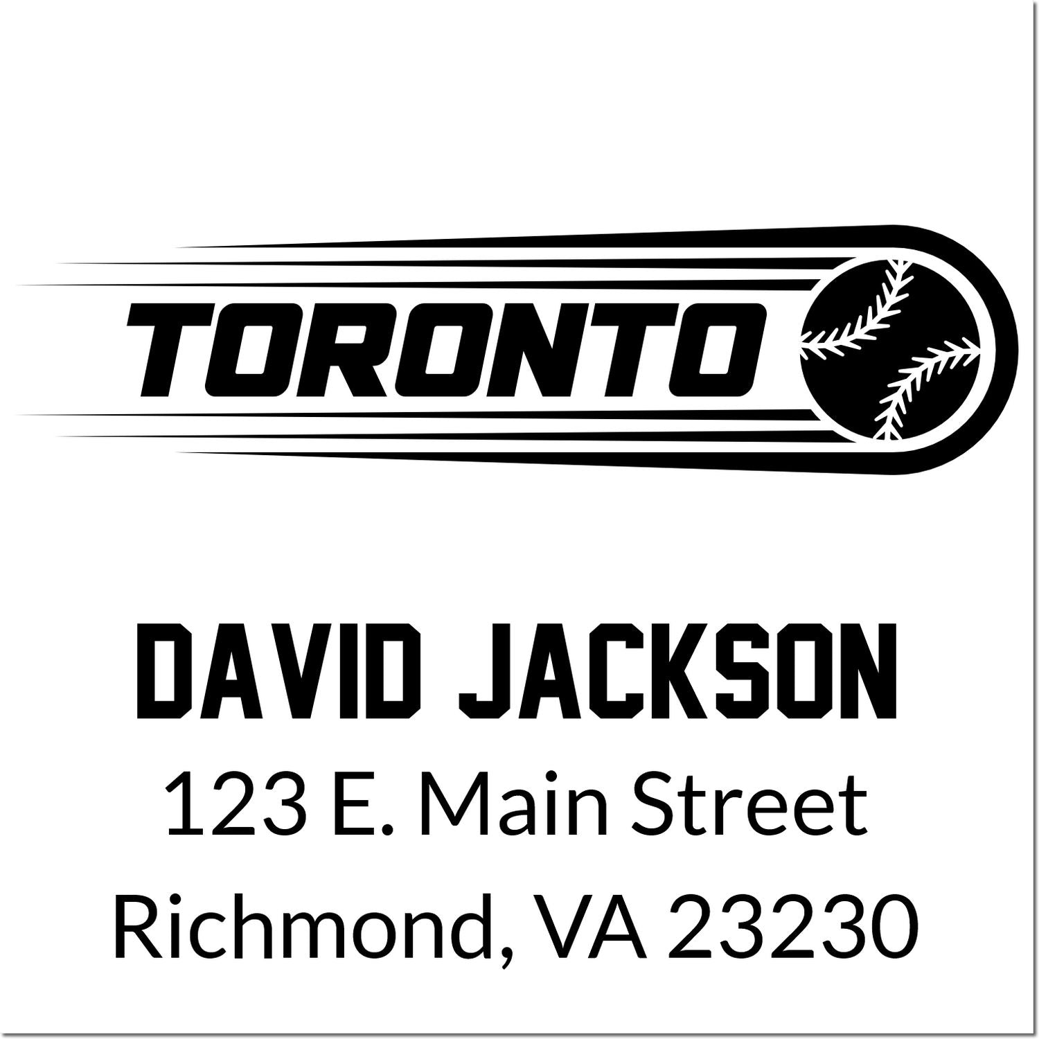 Custom Toronto baseball rubber stamp with David Jackson, 123 E. Main Street, Richmond, VA 23230
