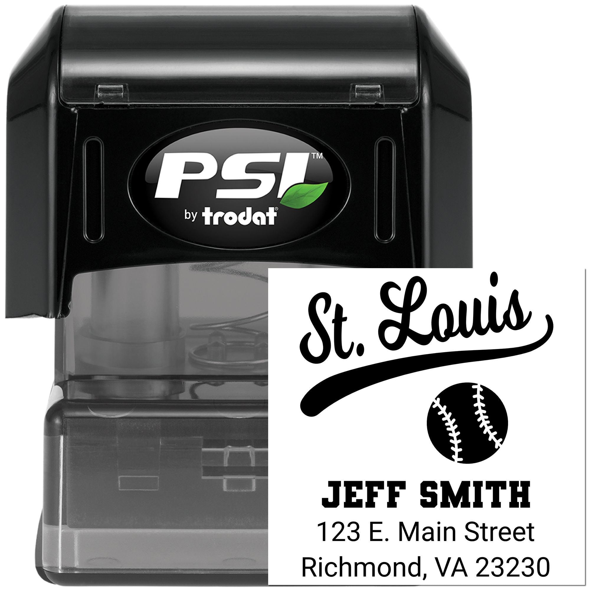 PSI Pre-Ink St Louis Retro Baseball Personalized Mail Address Pre-Inked Stamp