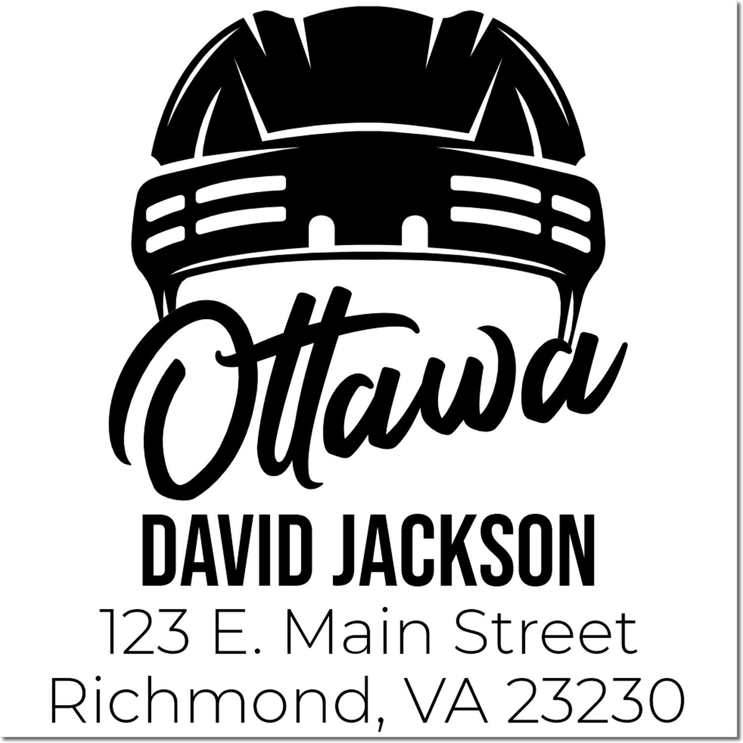Custom Ottawa firefighter rubber stamp with David Jackson, 123 E. Main Street, Richmond, VA 23230