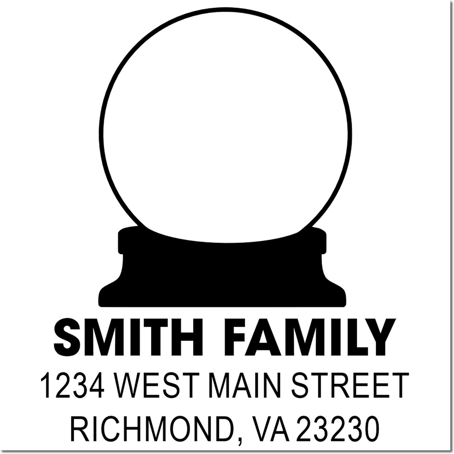 Personalized Smith Family address rubber stamp with 1234 West Main Street, Richmond, VA 23230 for mailing and return addresses