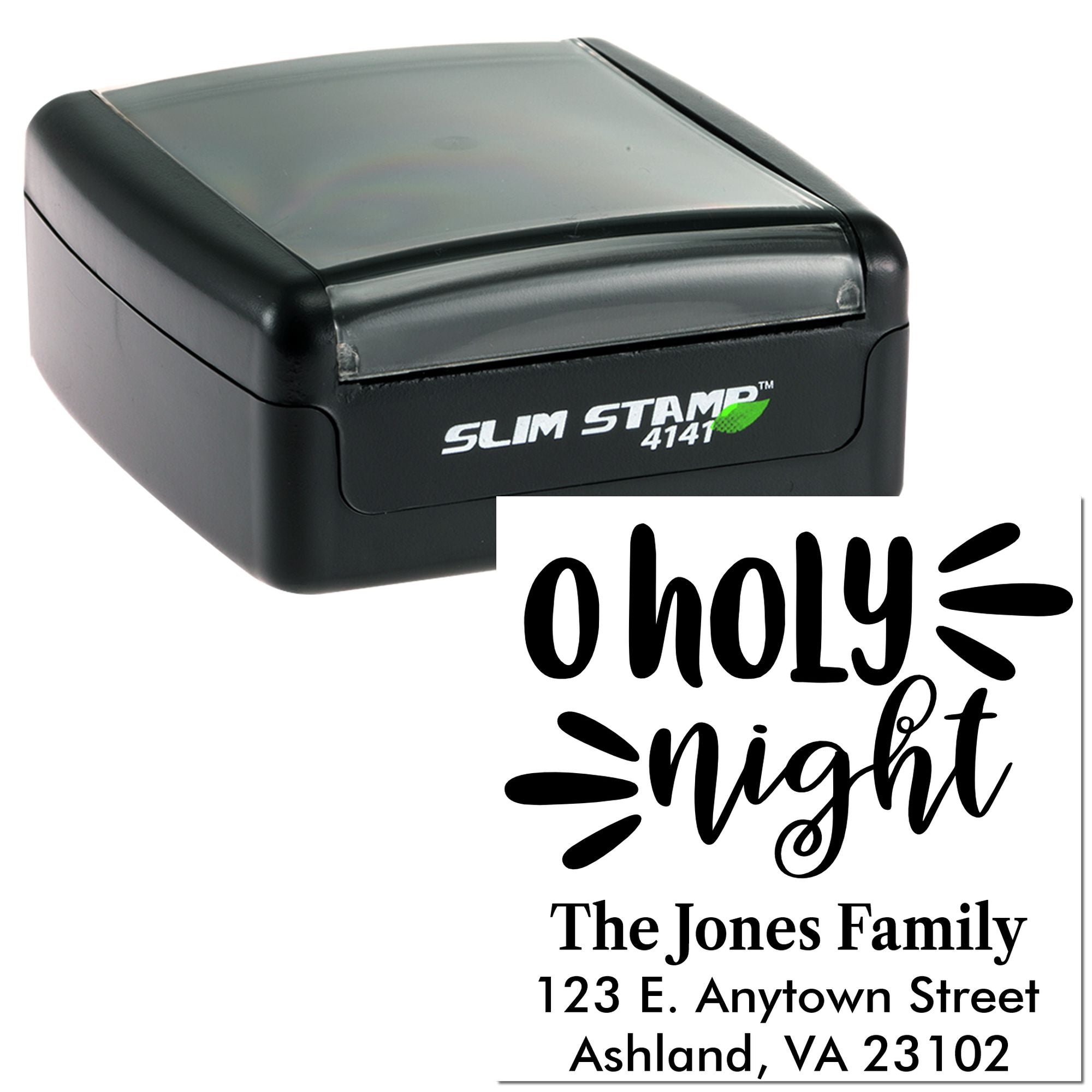 Slim Pre-Inked O Holy Night Typography Custom-Made Festive Card Stamp