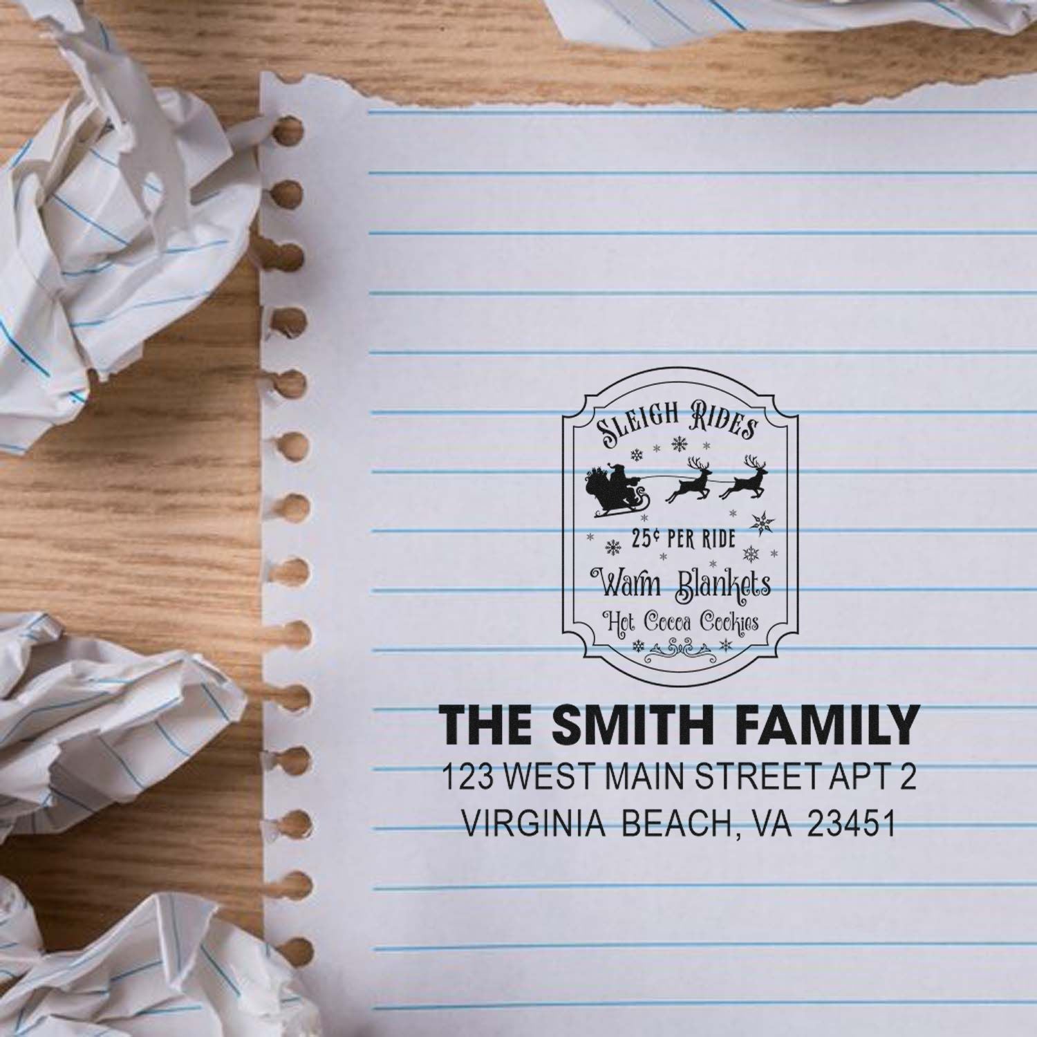 Vintage Sleigh Rides Self-Inking Stamp