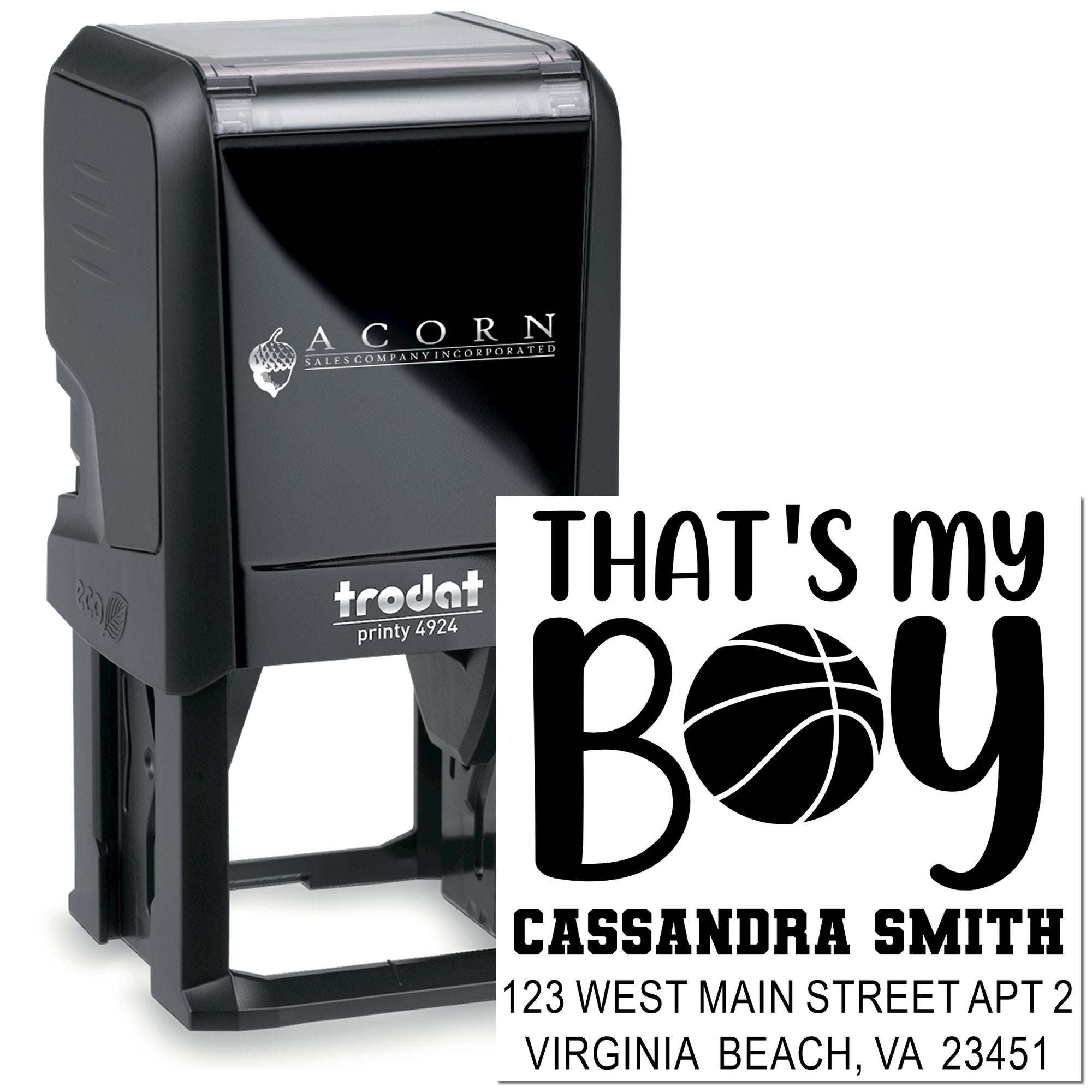 Basketball Pride Design Self-Inking Stamp